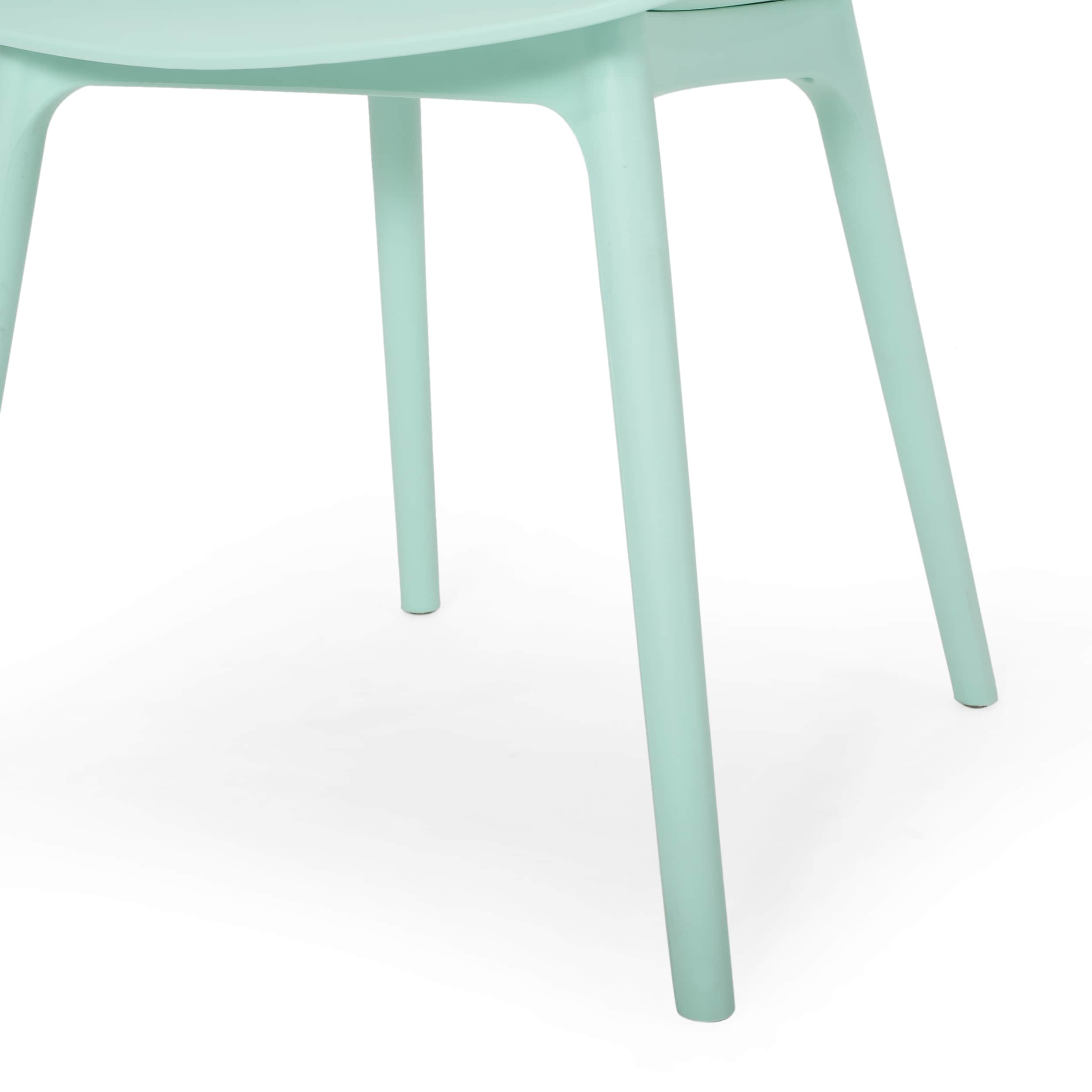 Mint Polypropylene Resin Modern Outdoor Dining Chair Set