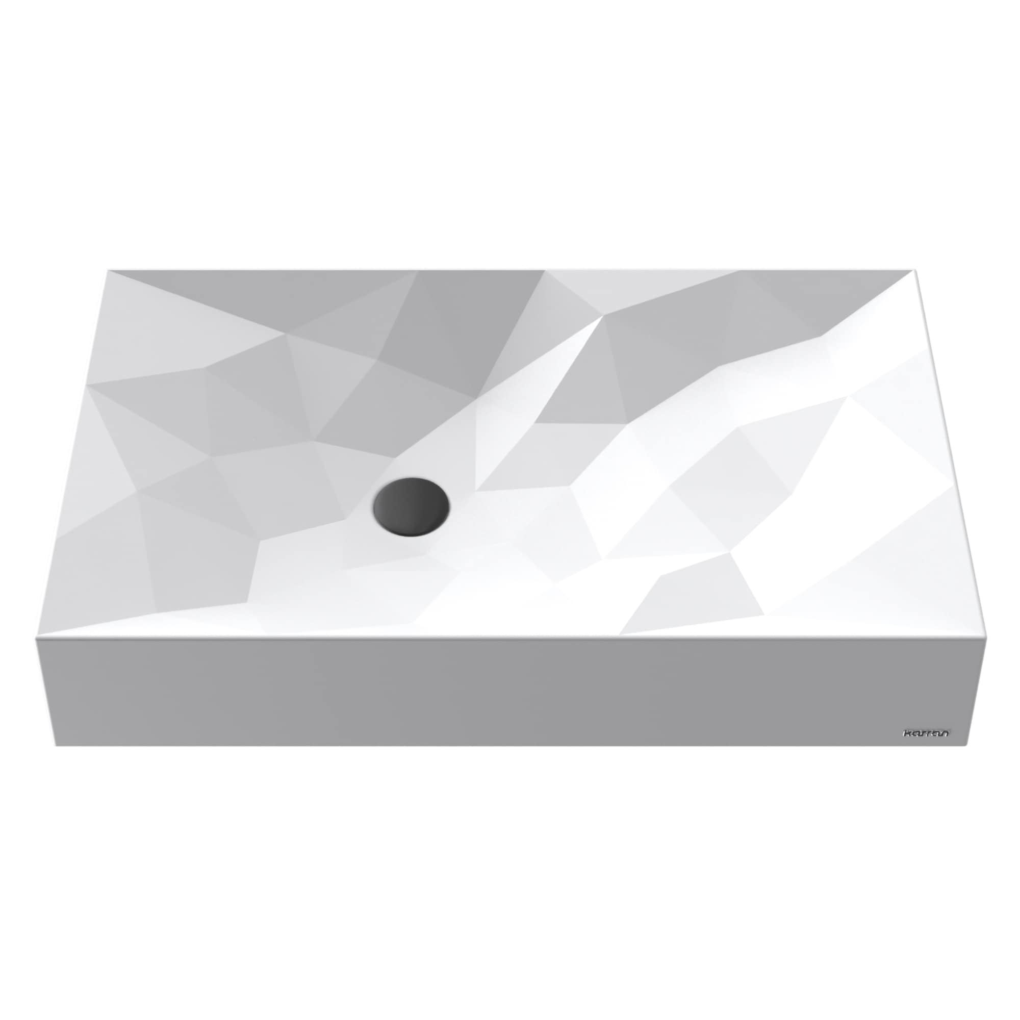 Karran SQS400WH Sternhagen Granite Vessel Rectangular Traditional White Bathroom Sink ( 28.13-Inches x 16.38-Inches )