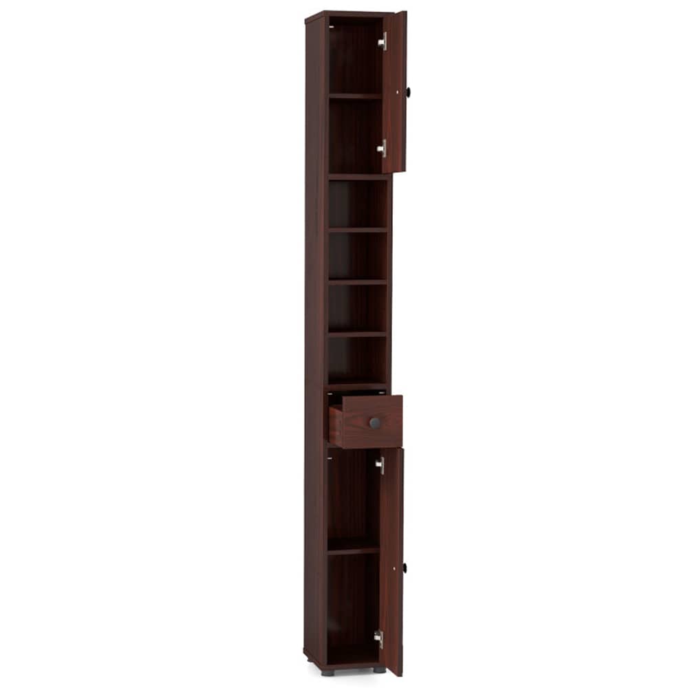 Clihome 8-in x 71-in x 8-in Brown Freestanding Soft Close Linen Cabinet