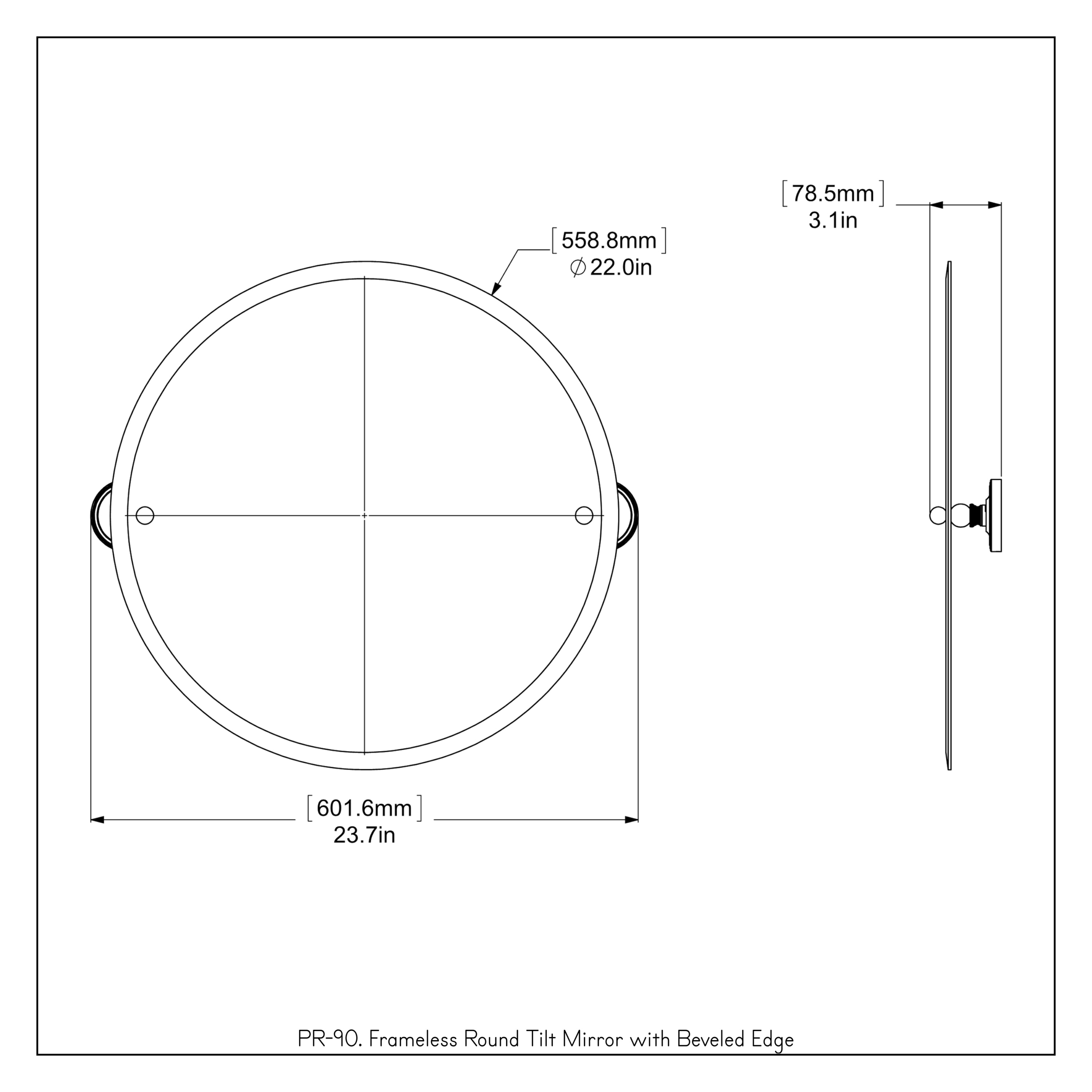 Allied Brass PR-90-PNI Framed-Bath-Mirrors - View #4
