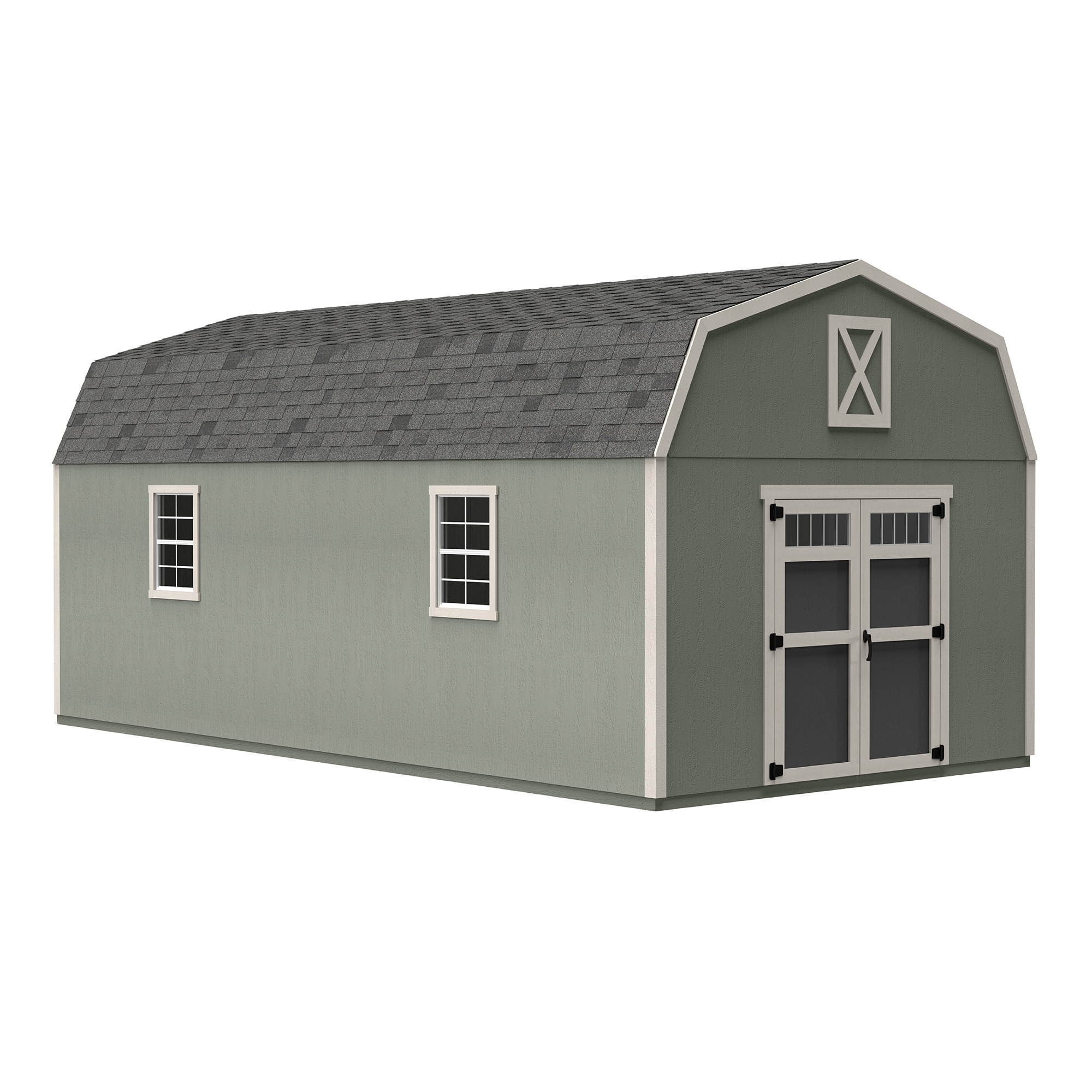 Heartland 19004-9 Silverton 12-ft x 24-ft Gambrel Style Wood Outdoor Storage Shed with 3 Windows 1 Doors (Floor Included)