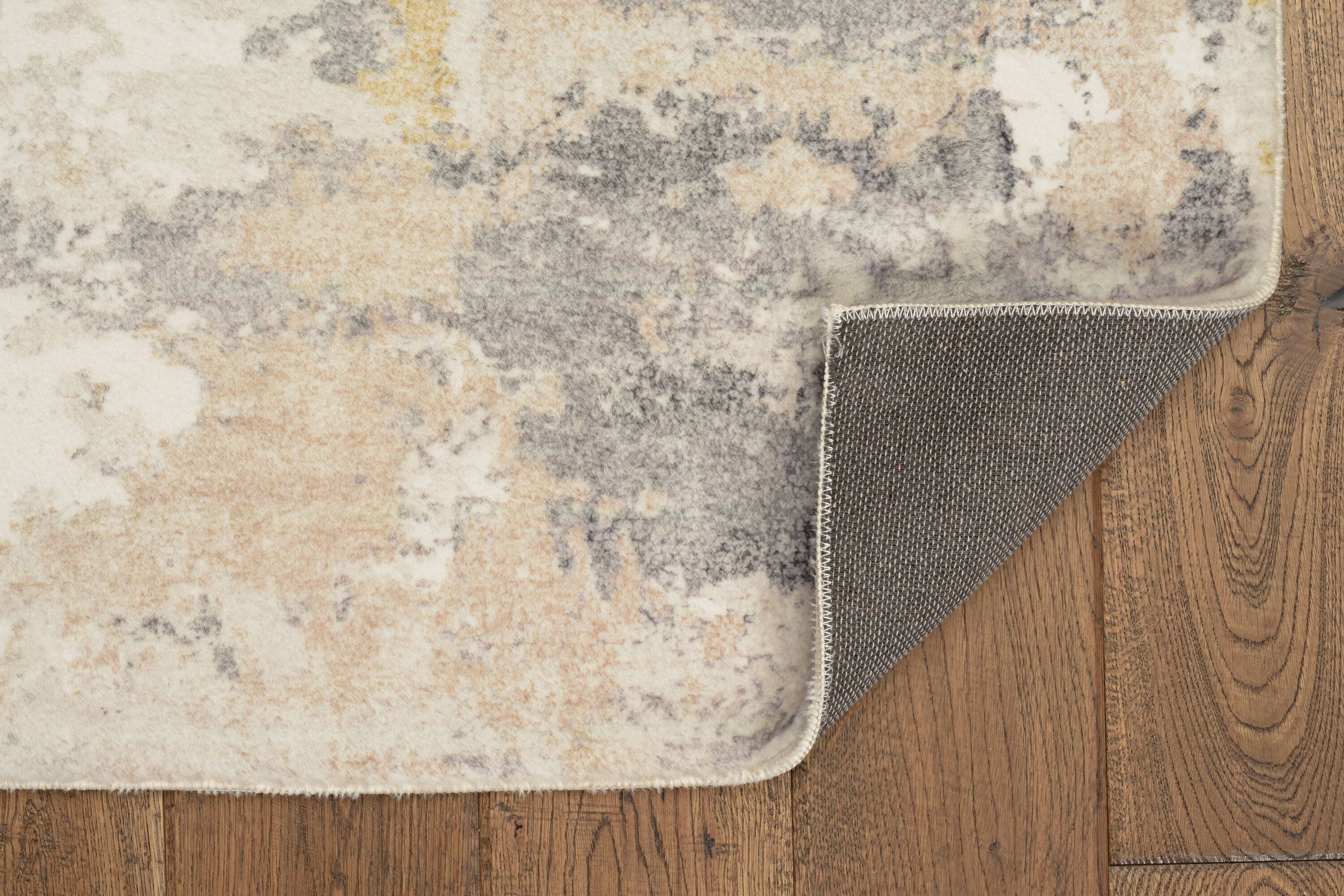 Everyday Woven EVE28135X7 5 x 8 (ft) Polyester Gold Rectangular Indoor Abstract Farmhouse/Cottage Area rug