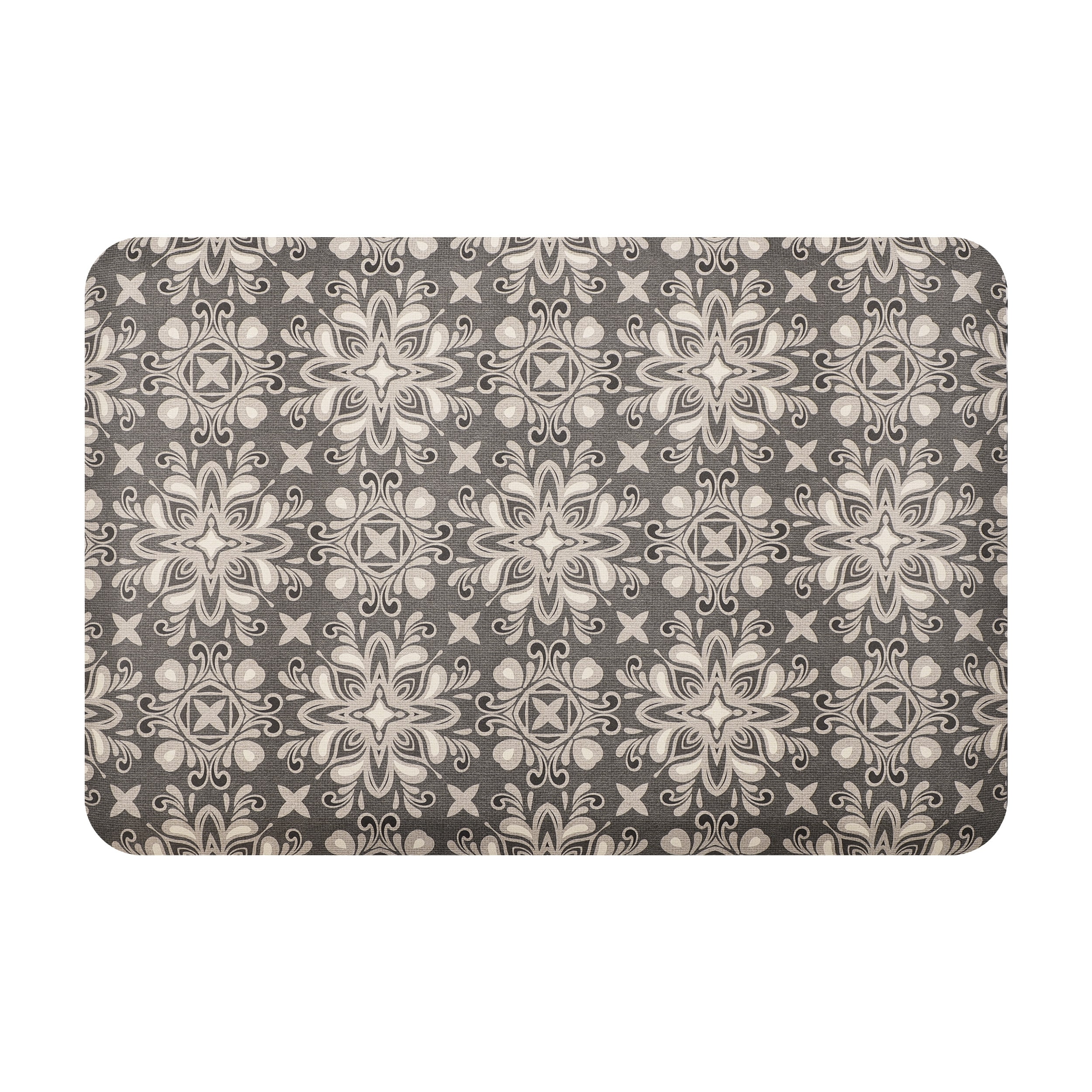 Bungalow Flooring 20958016203107 2-ft x 3-ft Dark Grey Polyester Rectangular Indoor Decorative Anti-fatigue mat