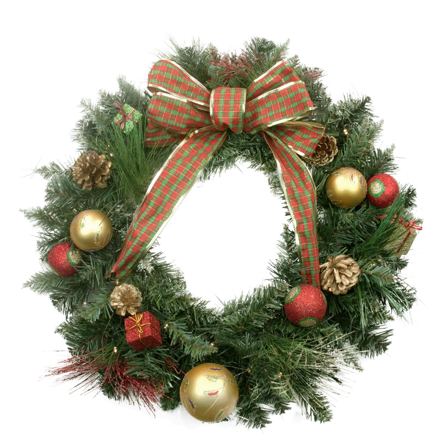 Northlight 24-in Pre-lit Indoor Green Pine Artificial Christmas Wreath ...