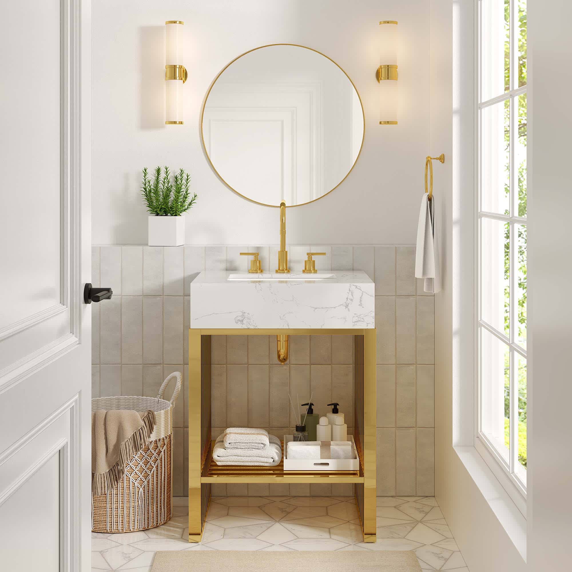 Modway EEI-6103-WHI-GLD Bath-Vanity-Combo - View #3