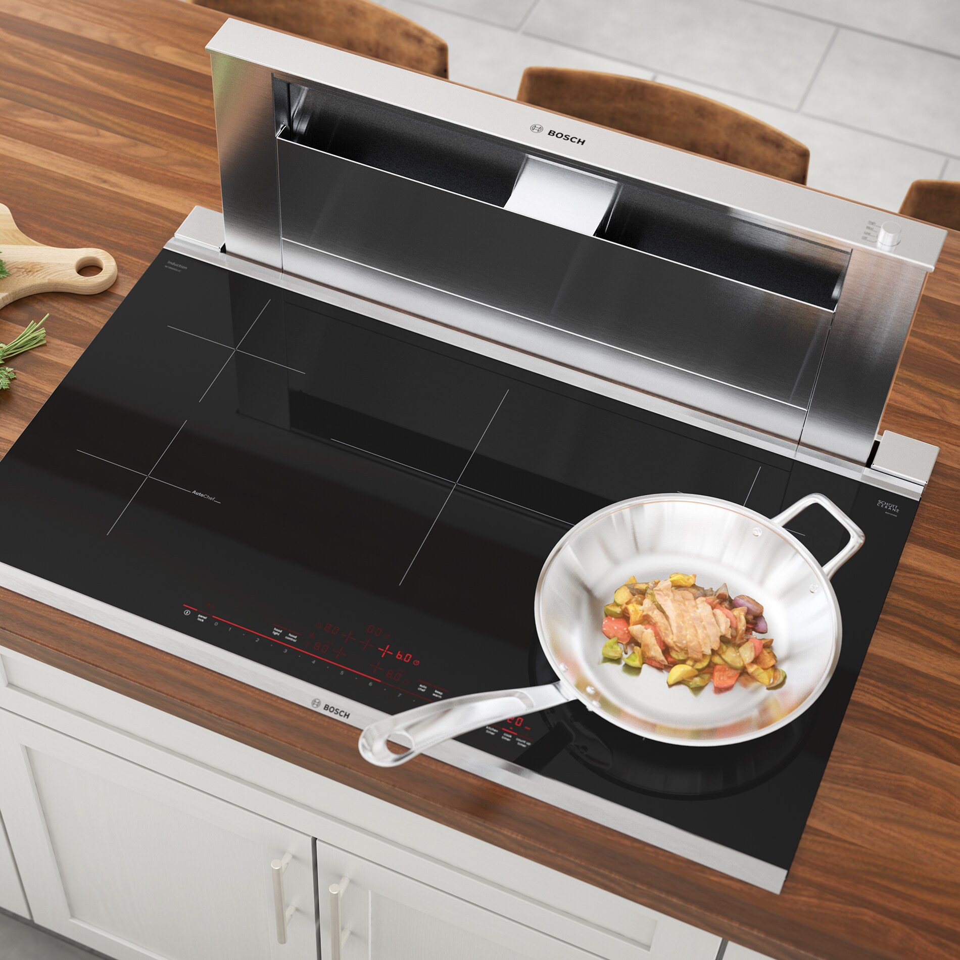 Bosch 800 Series 36 in 5 Elements Black Induction Cooktop at Lowes