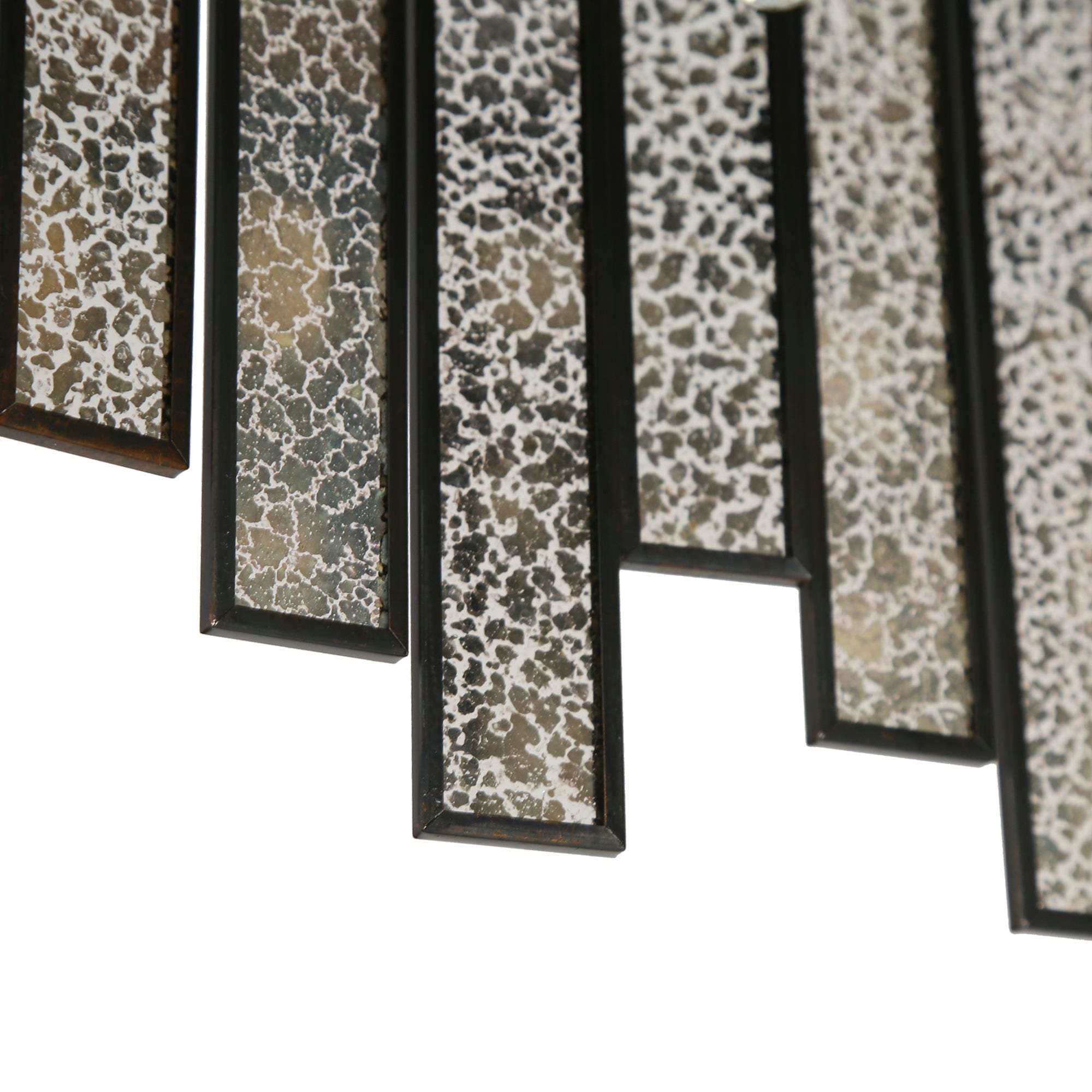 Matte Black and Mercury Glass 6-Light Linear Chandelier