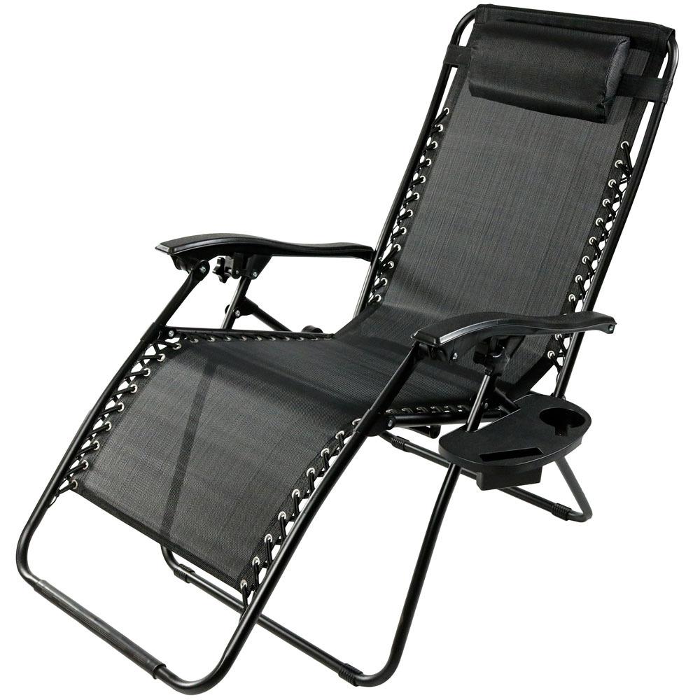 Sunnydaze Decor Black Stationary Zero Gravity Chair with Black Sling ...