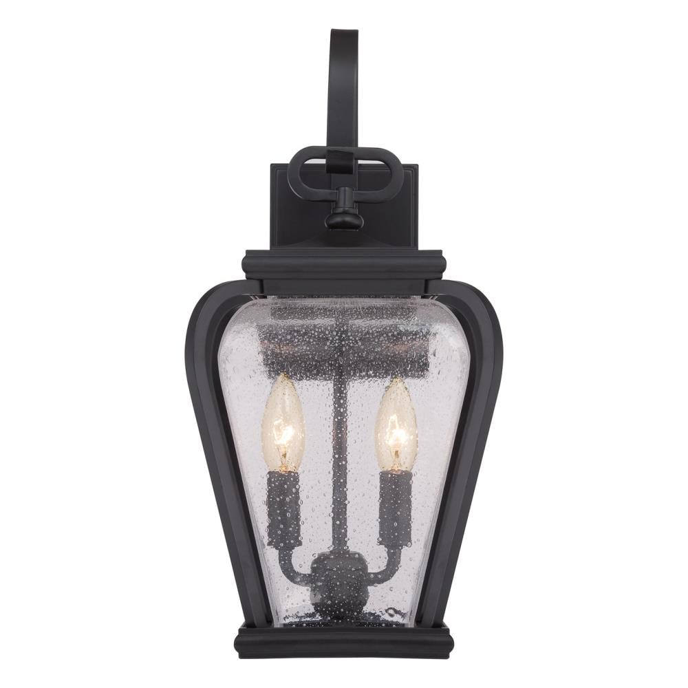 Mystic Black Seeded Glass Outdoor Wall Lantern