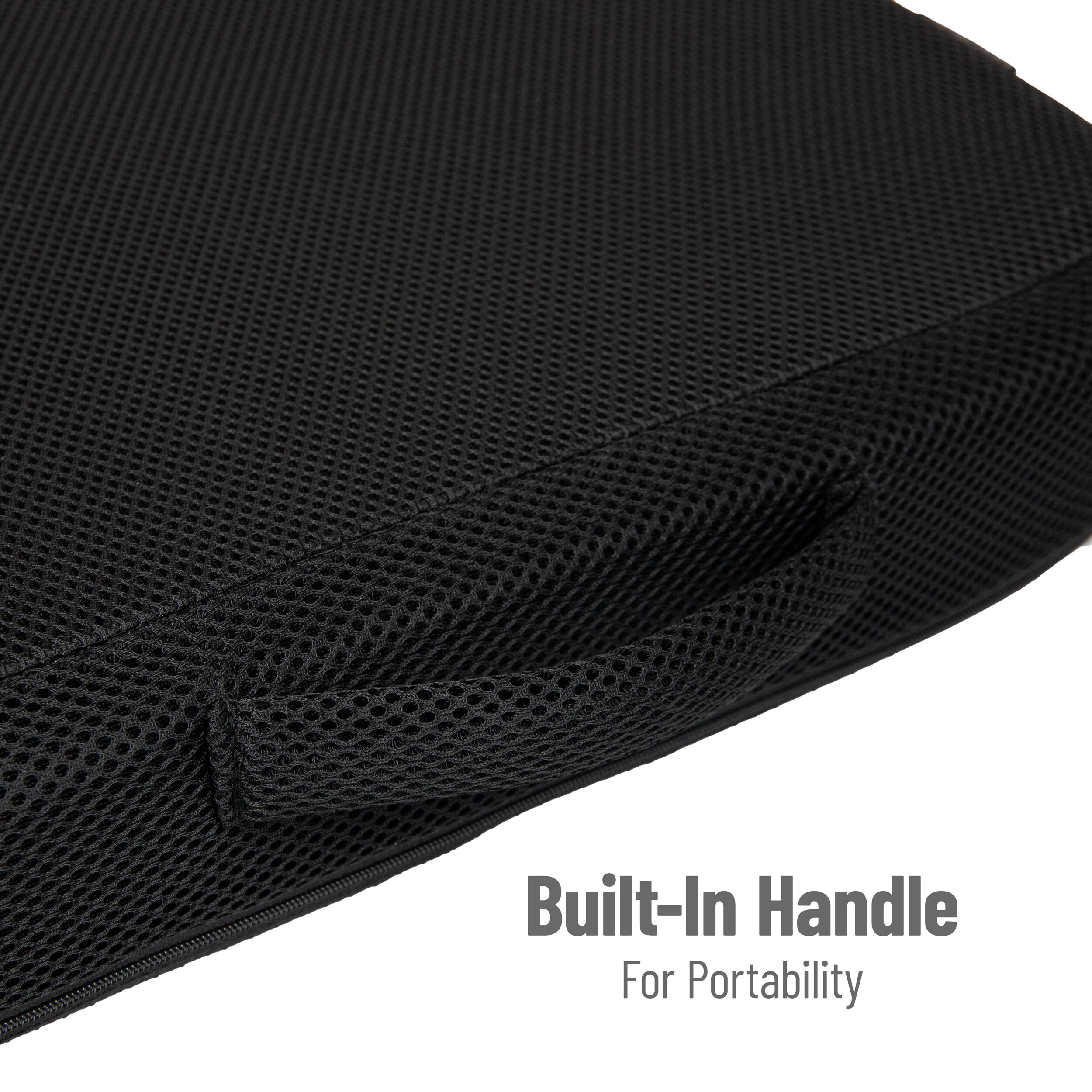 Black Memory Foam Ergonomic Seat Cushion with Mesh Cover