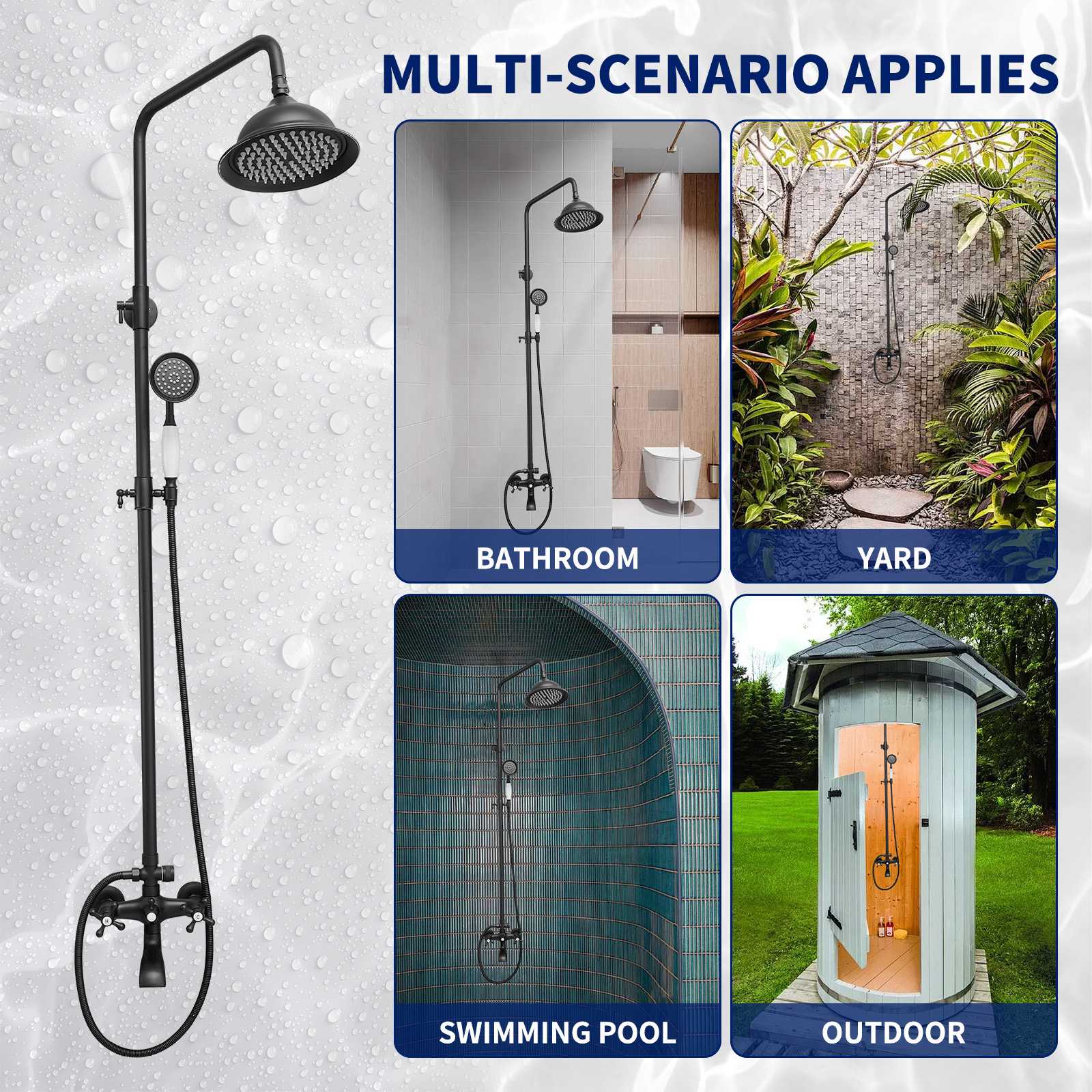 BWE A-98023-S-B Showerhead-Bar-Panels - View #7