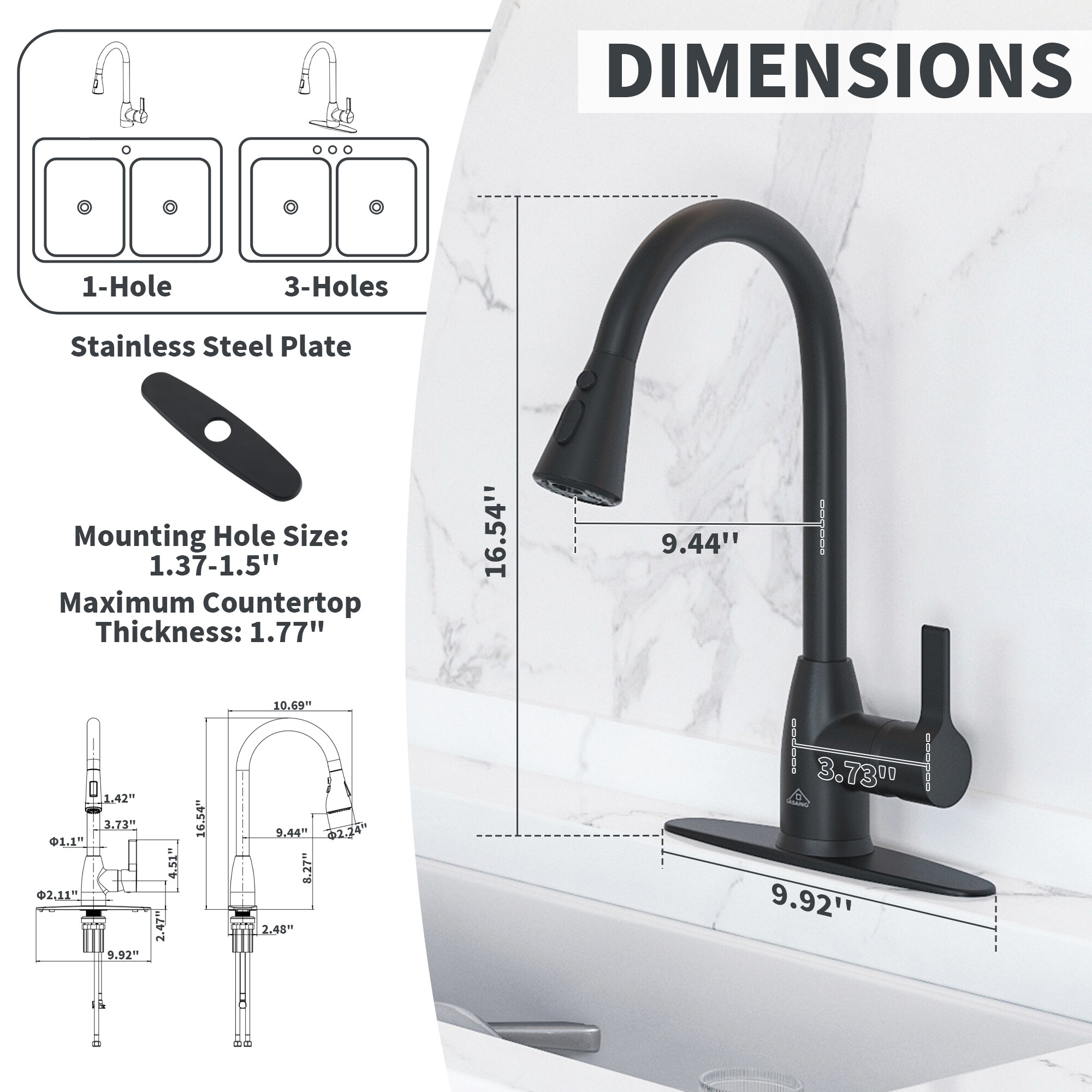 Mondawe MO-DT95028NS Kitchen-Faucets - View #10
