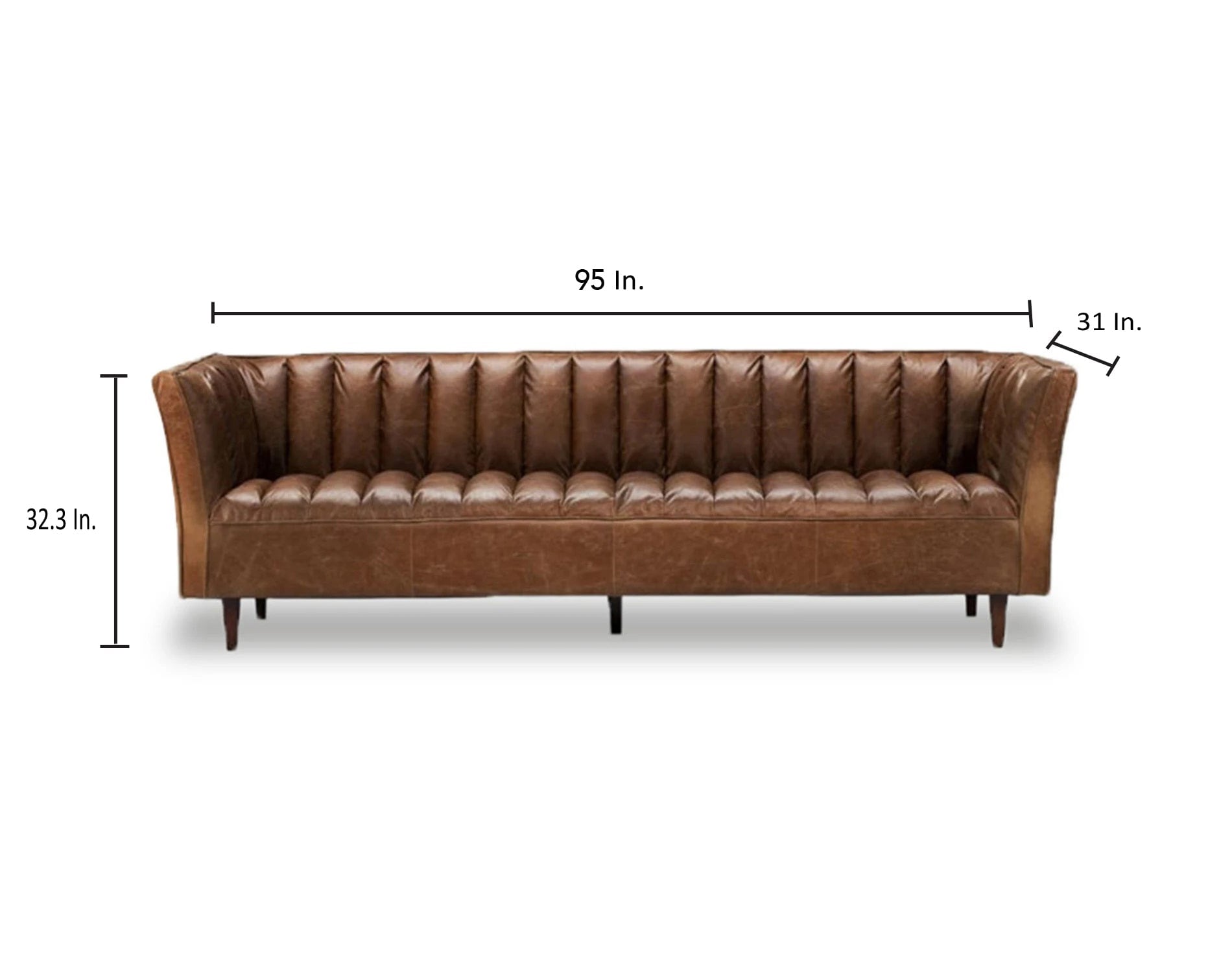 Primitive 95-in Craftsman Brown Genuine Leather 3-seater Sofa at Lowes.com