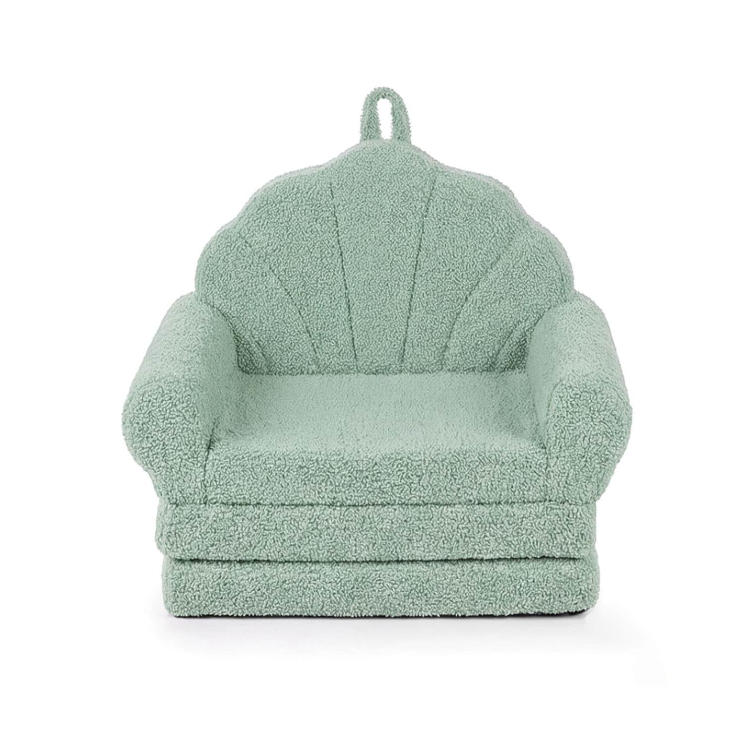 Slickblue - Kids 2 in 1 Flip Open Foam Sofa Chair with Teddy Fleece Cover Shell Backrest and Carr...