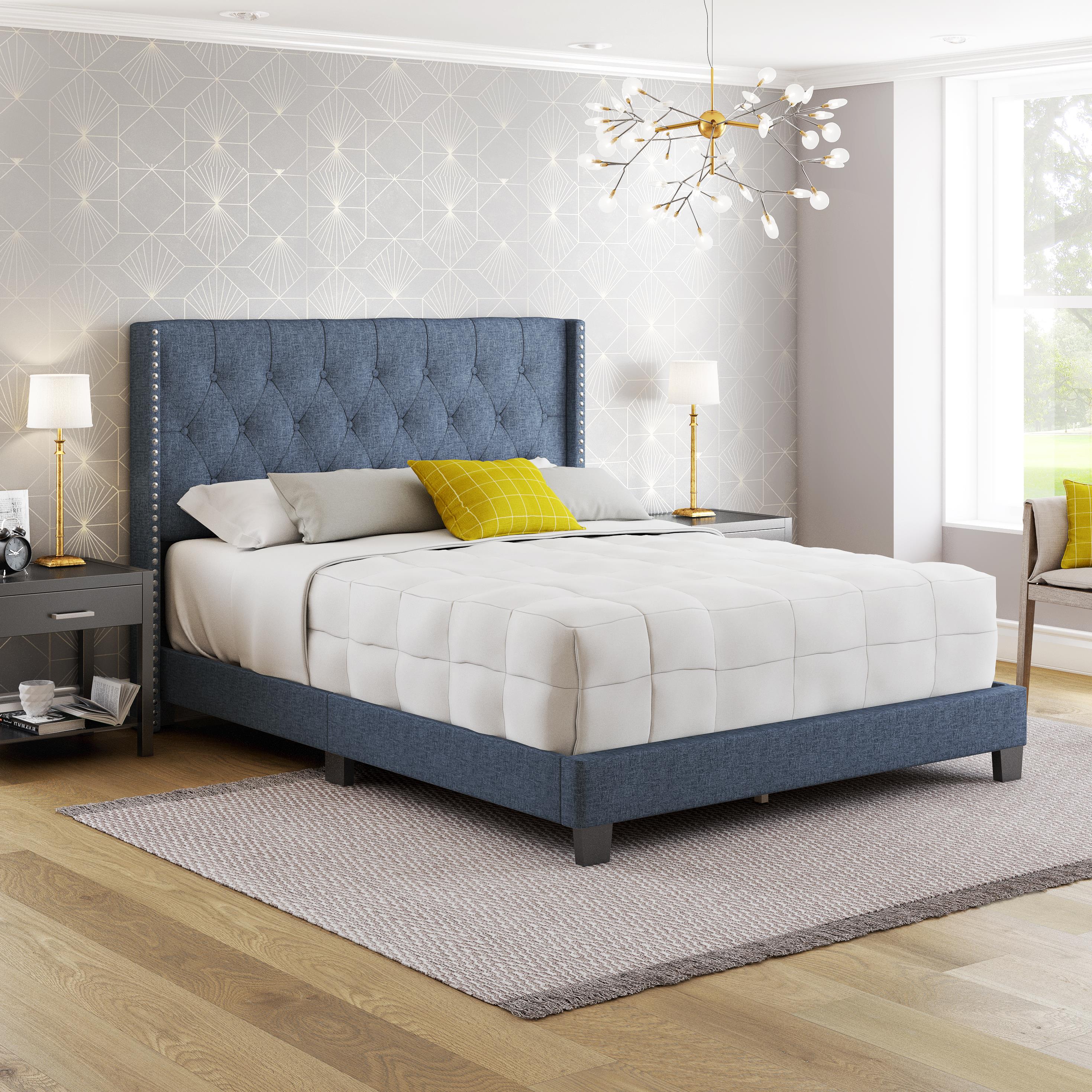 PerformaRest Mia Blue King Upholstered Platform Bed at Lowes.com