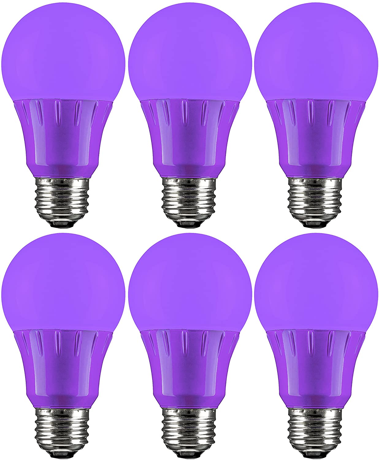 Sunlite LED Colored Bulbs 22-Watt EQ A19 Purple Medium Base (e-26) LED Decorative (6-Pack) in the Light Bulbs department at Lowes.com