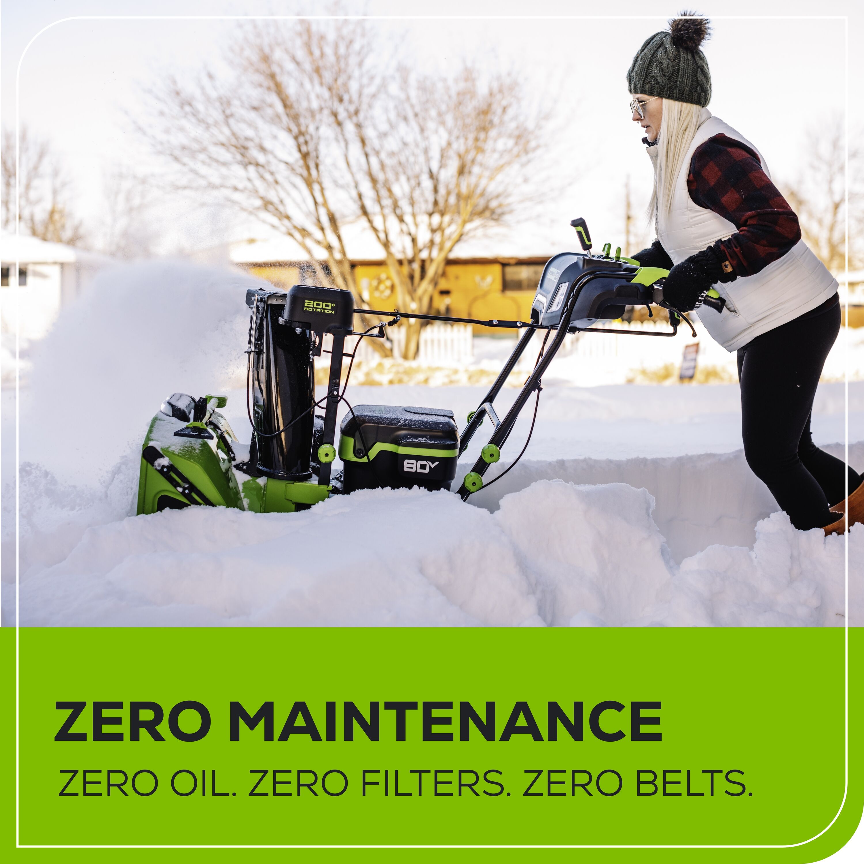 Greenworks Pro 80 volt 24 in Two stage Self propelled Battery Snow Blower 5 Ah Battery and Charger Included in the Snow Blowers department at Lowes