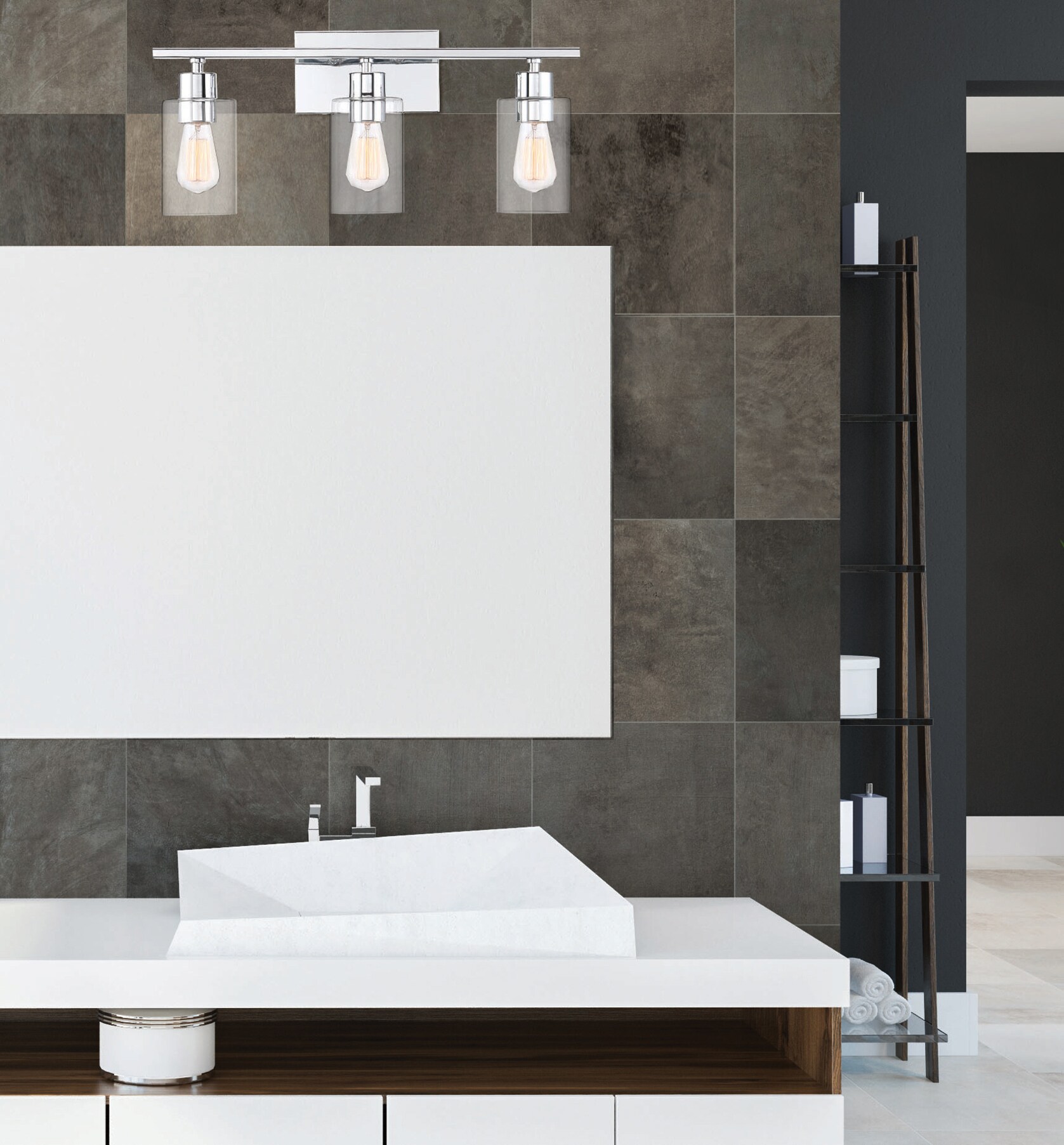 Lambert 3-Light Polished Chrome Bathroom Vanity Fixture