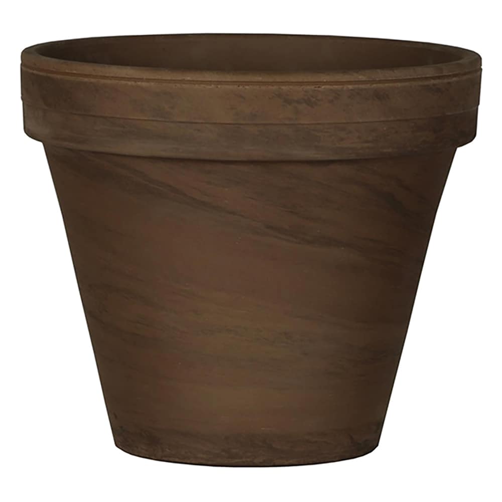  805085 Round 6.8-in W Small Brown Terracotta Indoor/Outdoor Planter with Drainage Holes