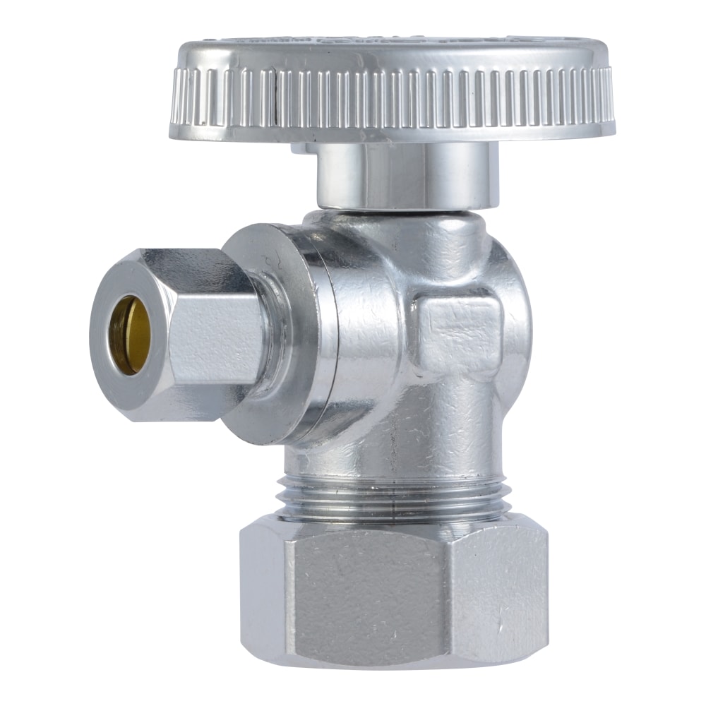 SharkBite 1/2-in Compression x 1/4-in Od Compression Brass Quarter Turn  Stop Angle Valve in the Shut-Off Valves department at