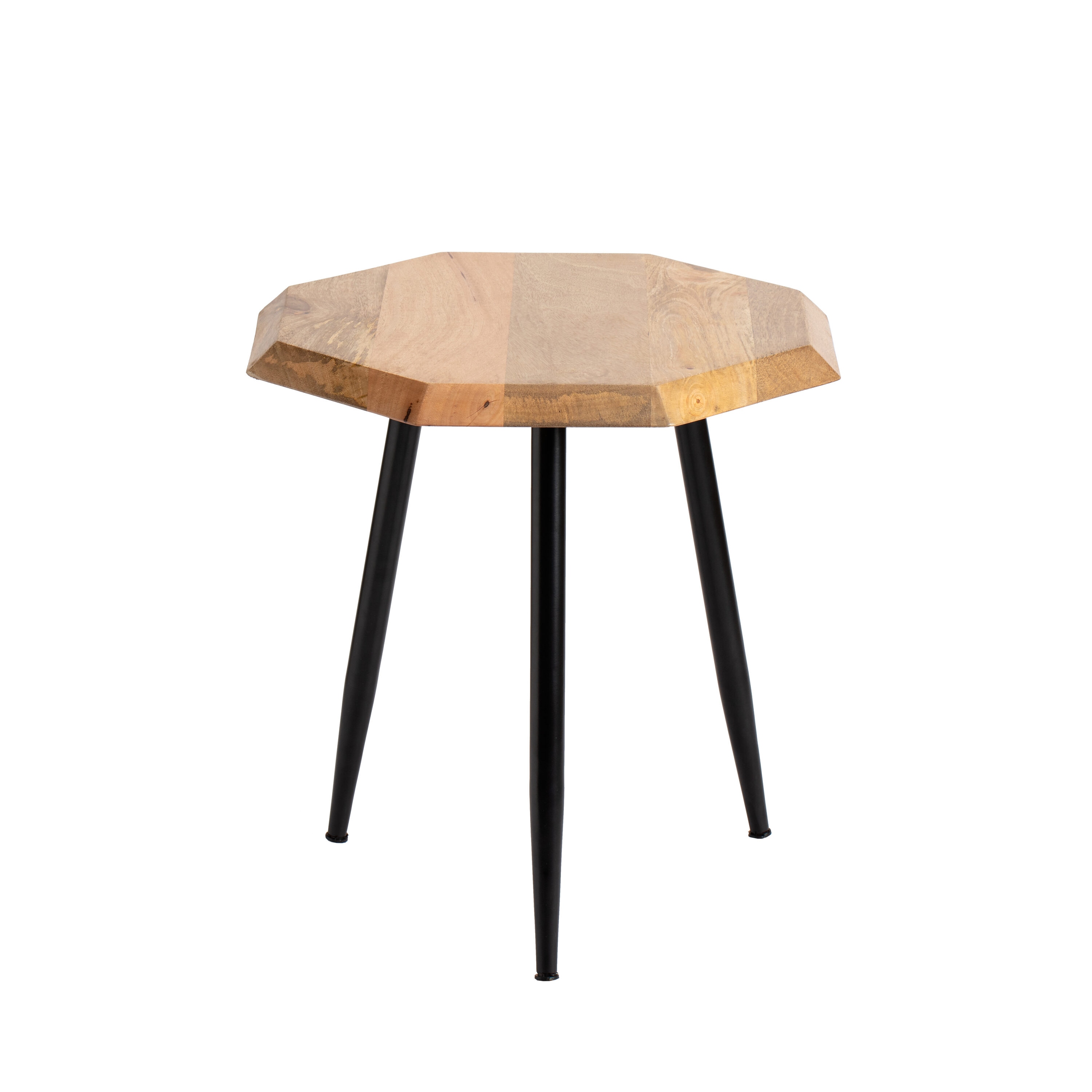 MH LONDON MH-TB-21027 Rolande 18-in W x 17.75-in H Natural Wood Hexagon Modern End Table Assembly Required