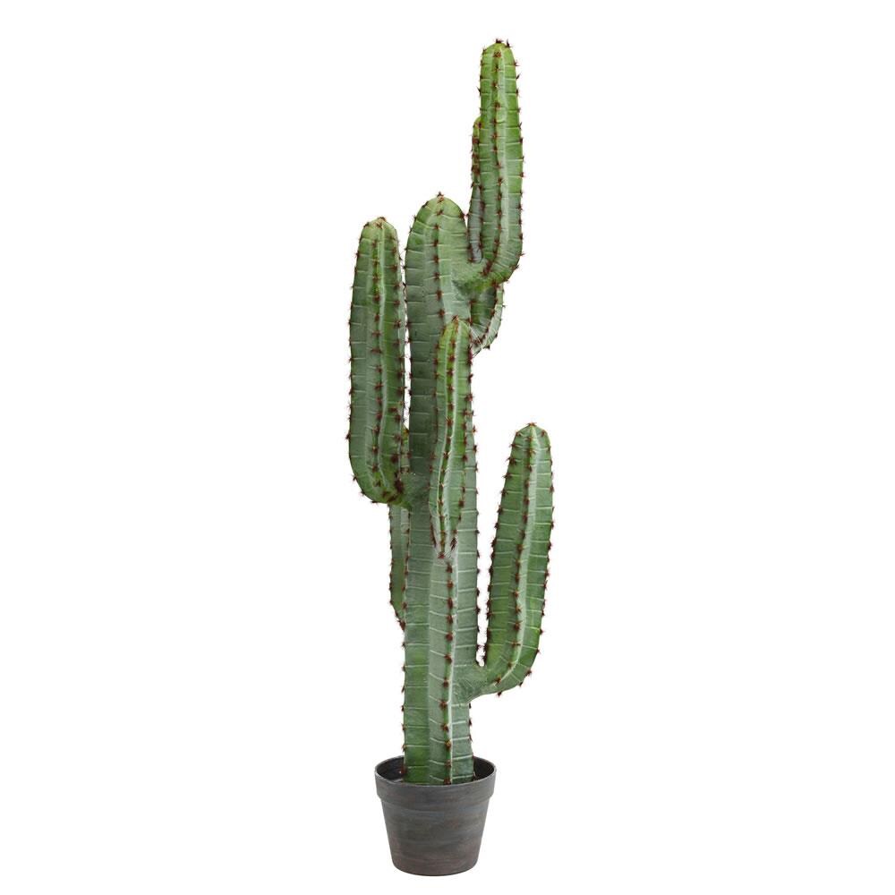 14” Cactus Artificial Plant in Triple Metal Planter