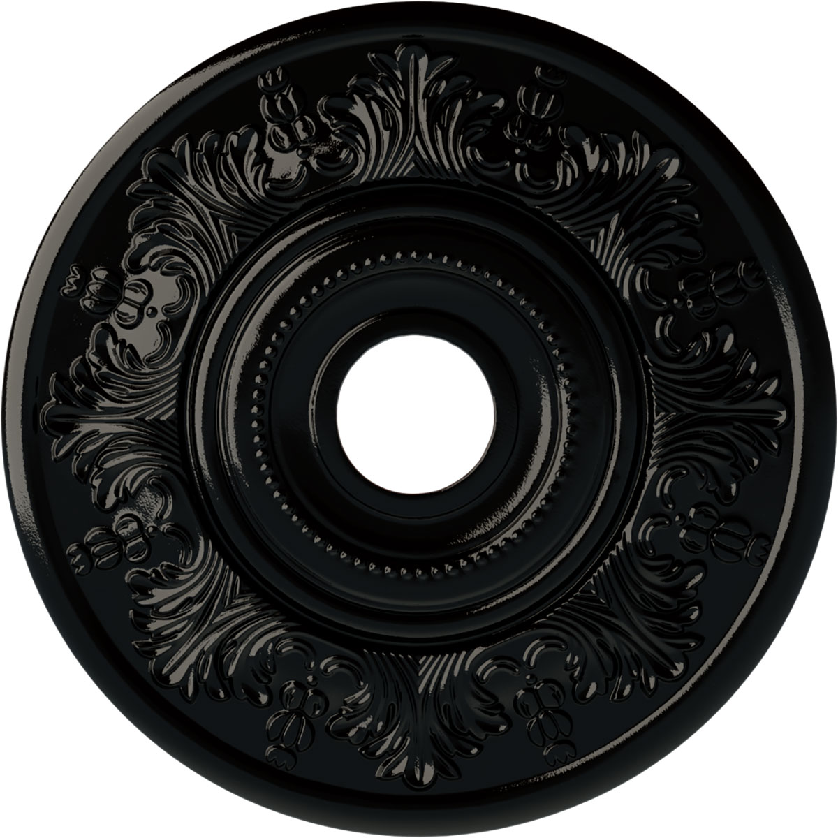 Ekena Millwork CM20VIBPS Vienna 20-in W x 20-in L Painted Black Pearl Polyurethane Whole Ceiling Medallion