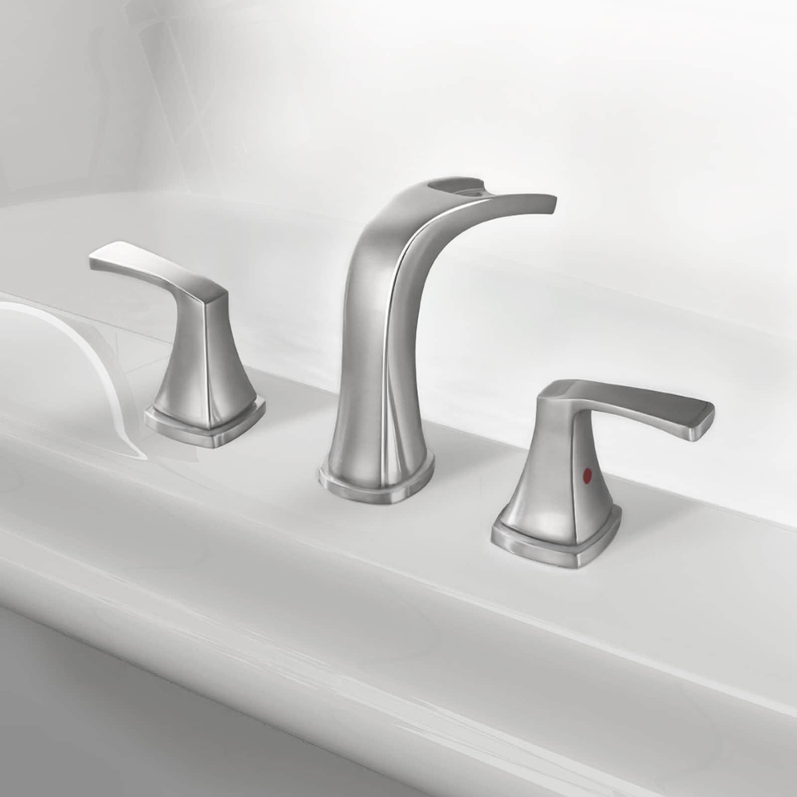 Doris Brushed Nickel 2-Handle Waterfall Roman Tub Faucet