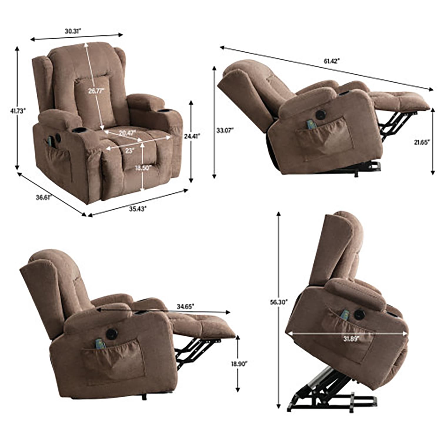GZMR GZ-8113-GR recliners - View #8