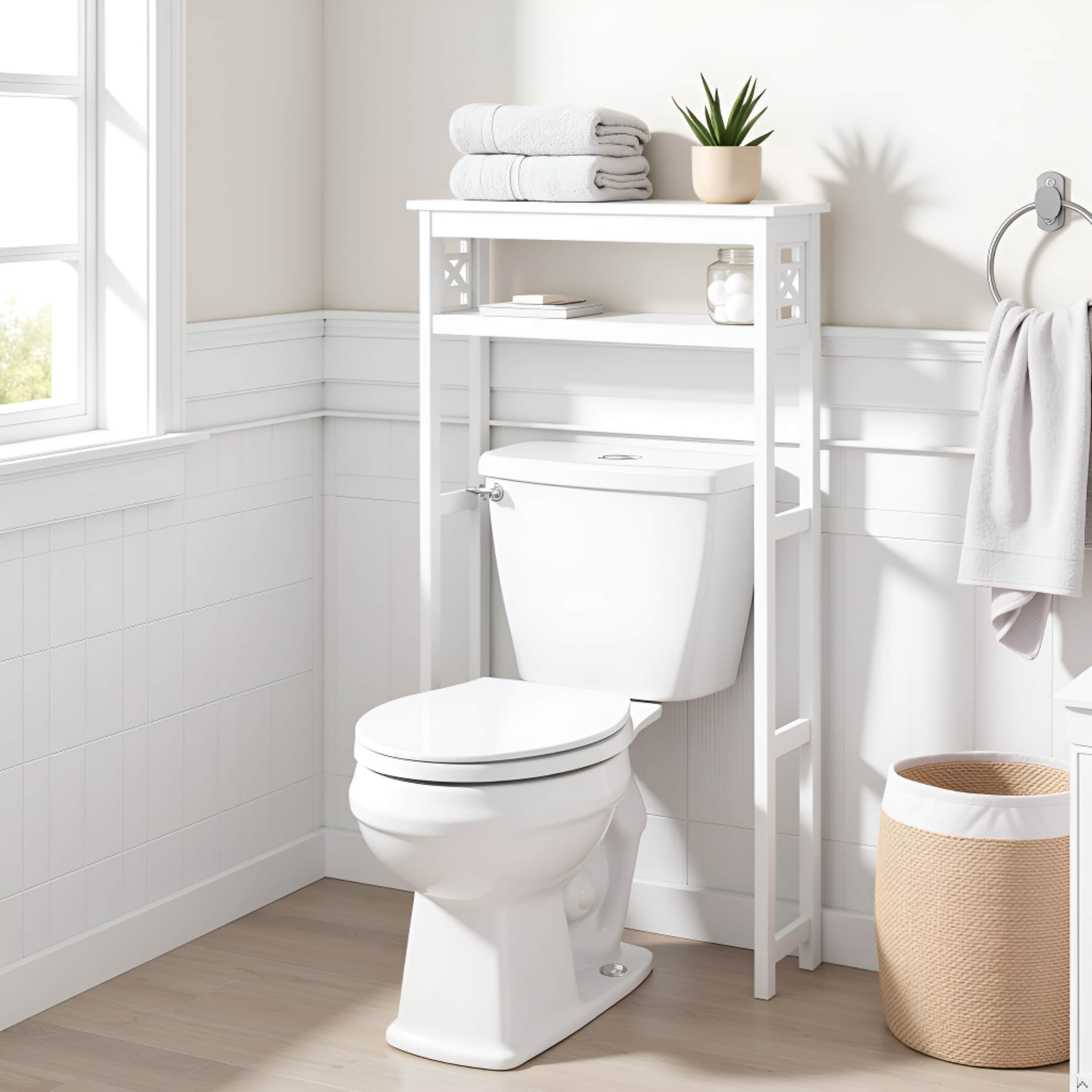 Alaterre Furniture ANDE73WH Bathroom-Shelves - View #8