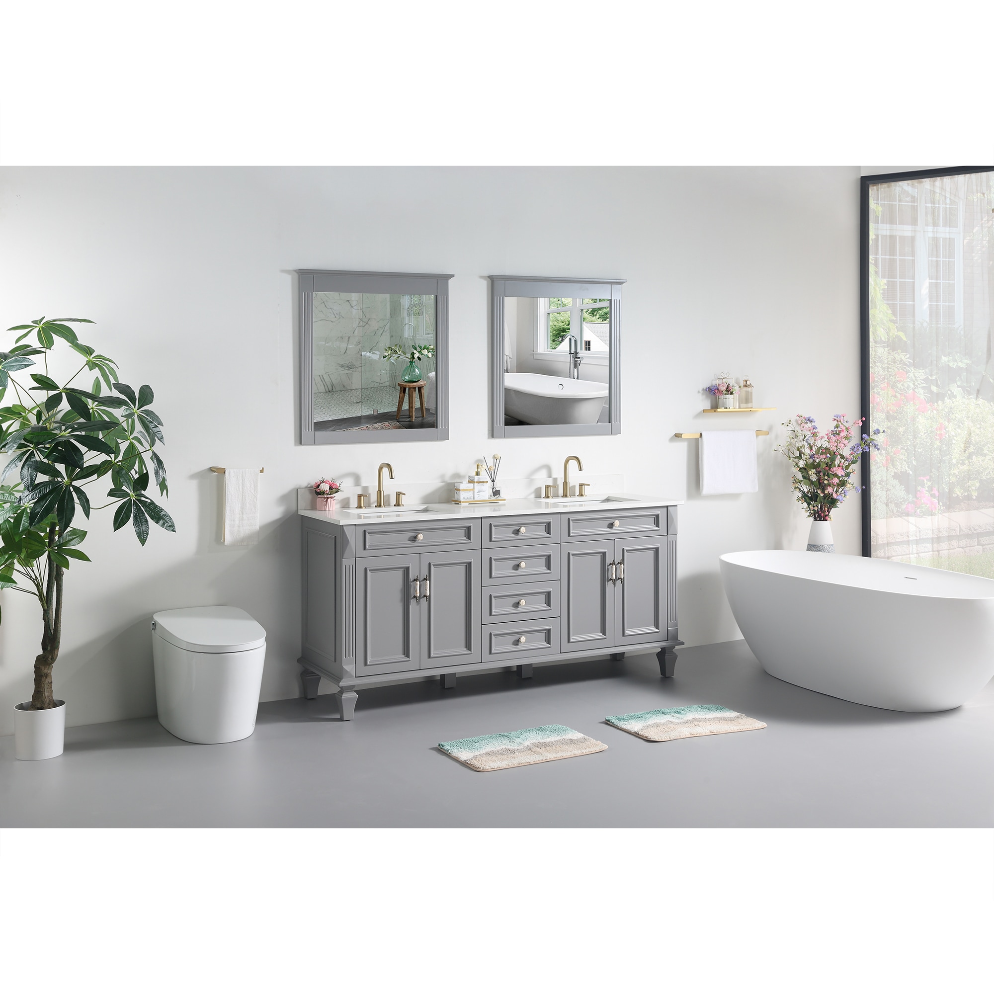 WELLFOR ARTWOOD72QZ-TG Bath-Vanity-Combo - View #13