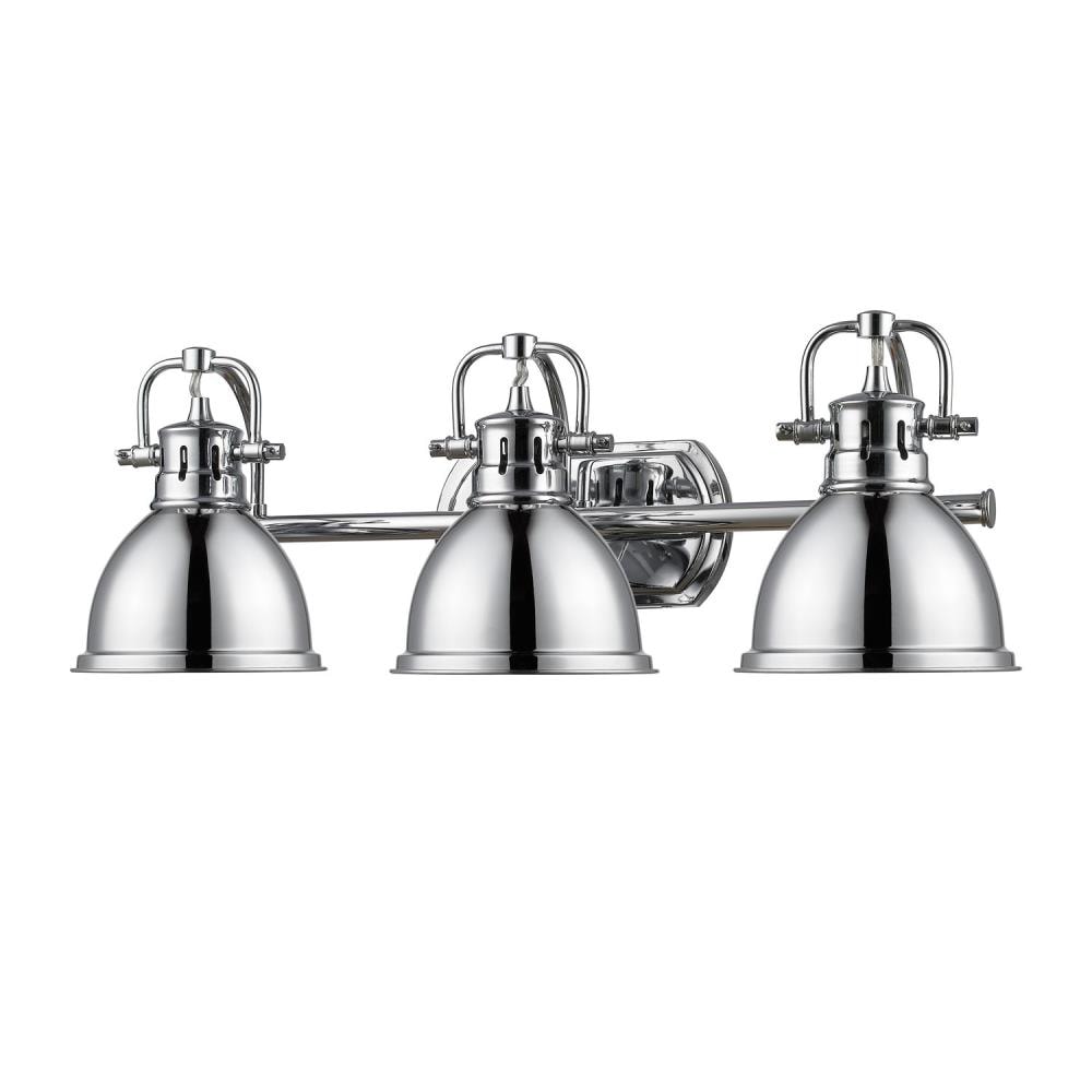 Golden Lighting 3602-BA3 CH-CH Duncan CH 24.5-in 3 -Light Polished Chrome Modern/contemporary Vanity light