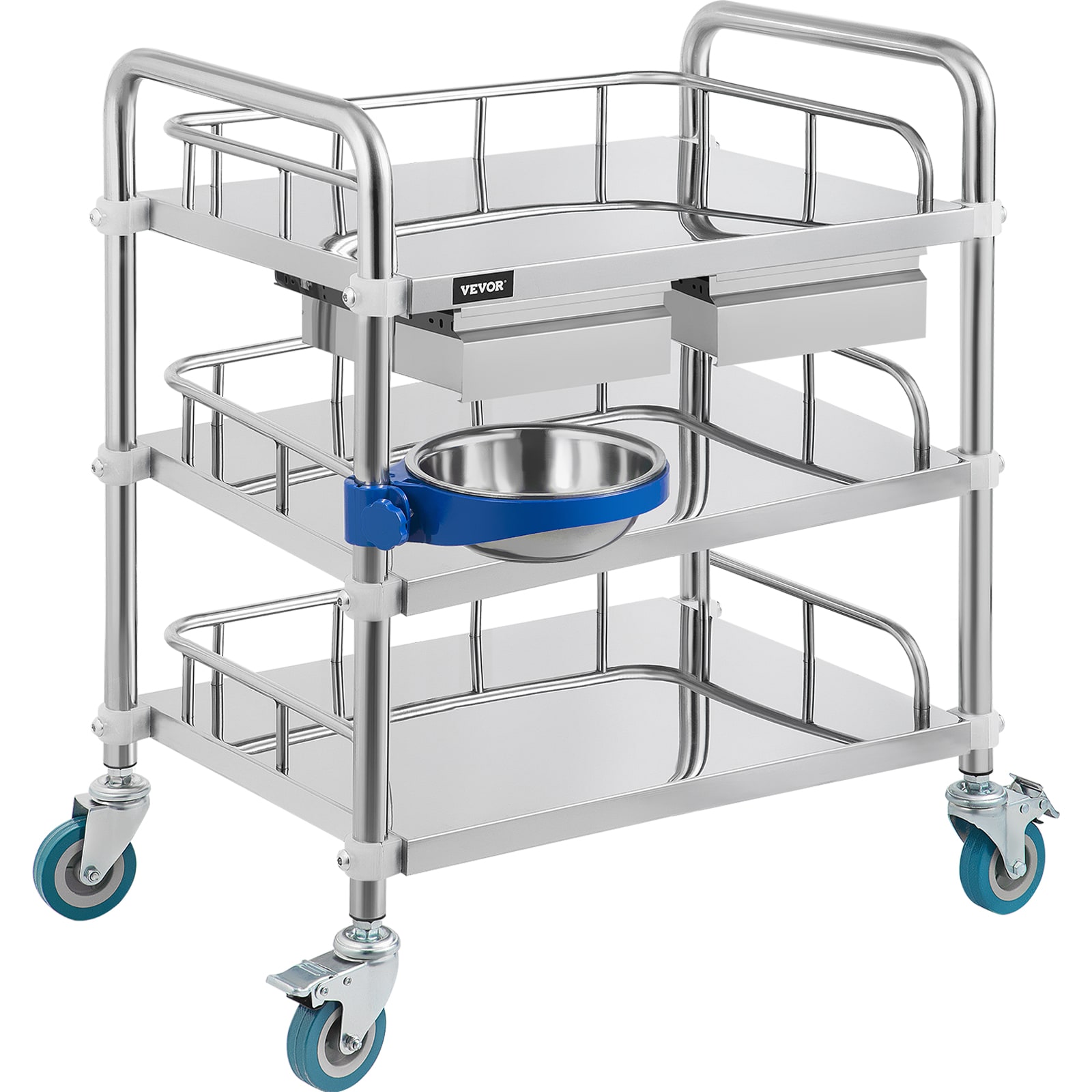 VEVOR 33.15-in 2 -Drawer Shelf 220-lb Capacity Utility Cart #YSCLJTDH32+K7BS0OV0