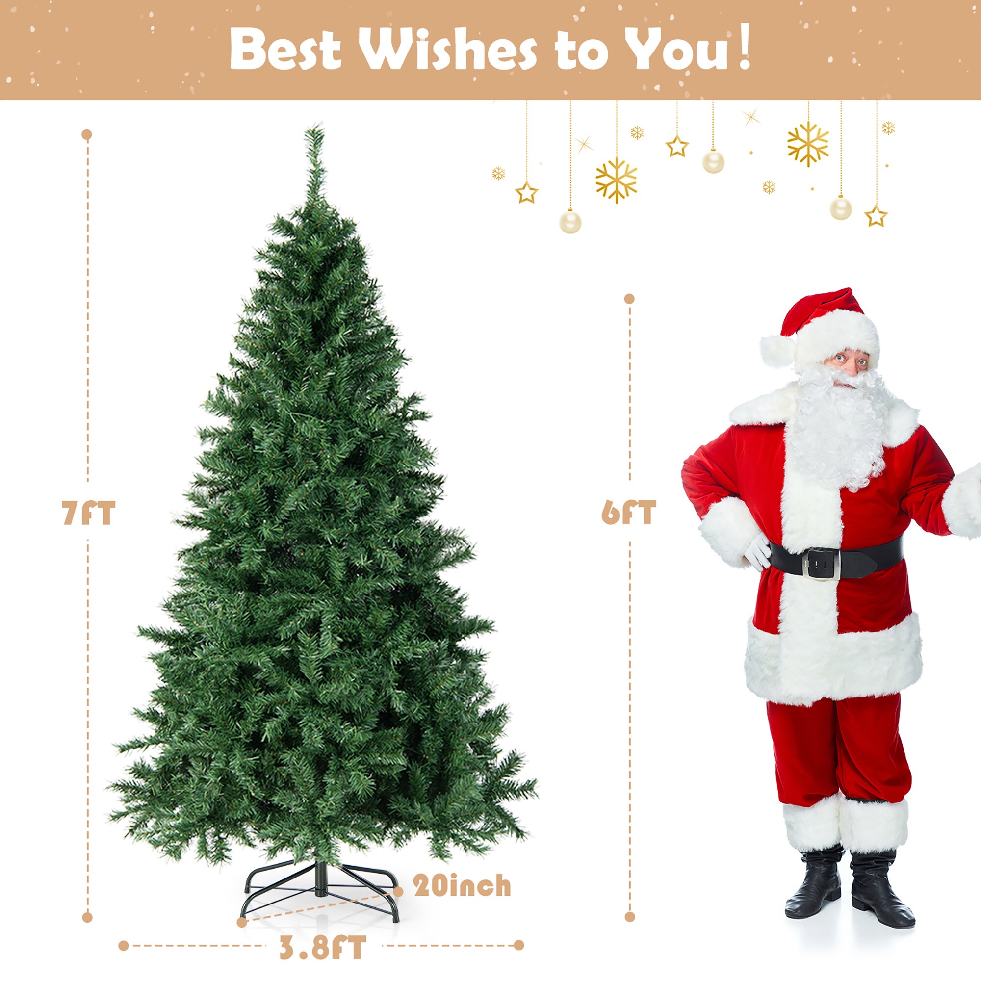 Goplus 7-ft Pre-lit Artificial Christmas Tree with LED Lights in the  Artificial Christmas Trees department at