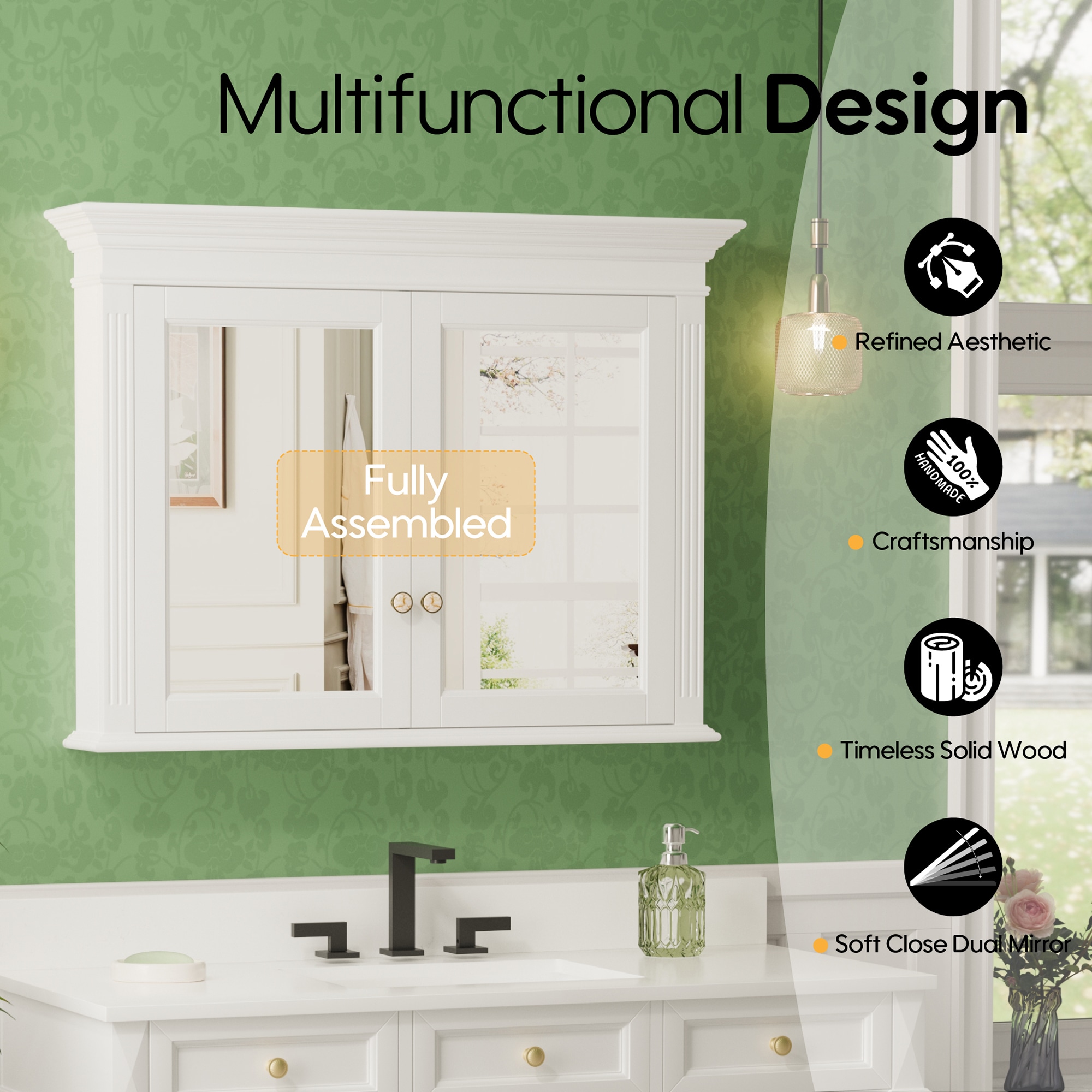 Forclover FMG4030B-WT Bathroom-Medicine-Cabinets - View #3