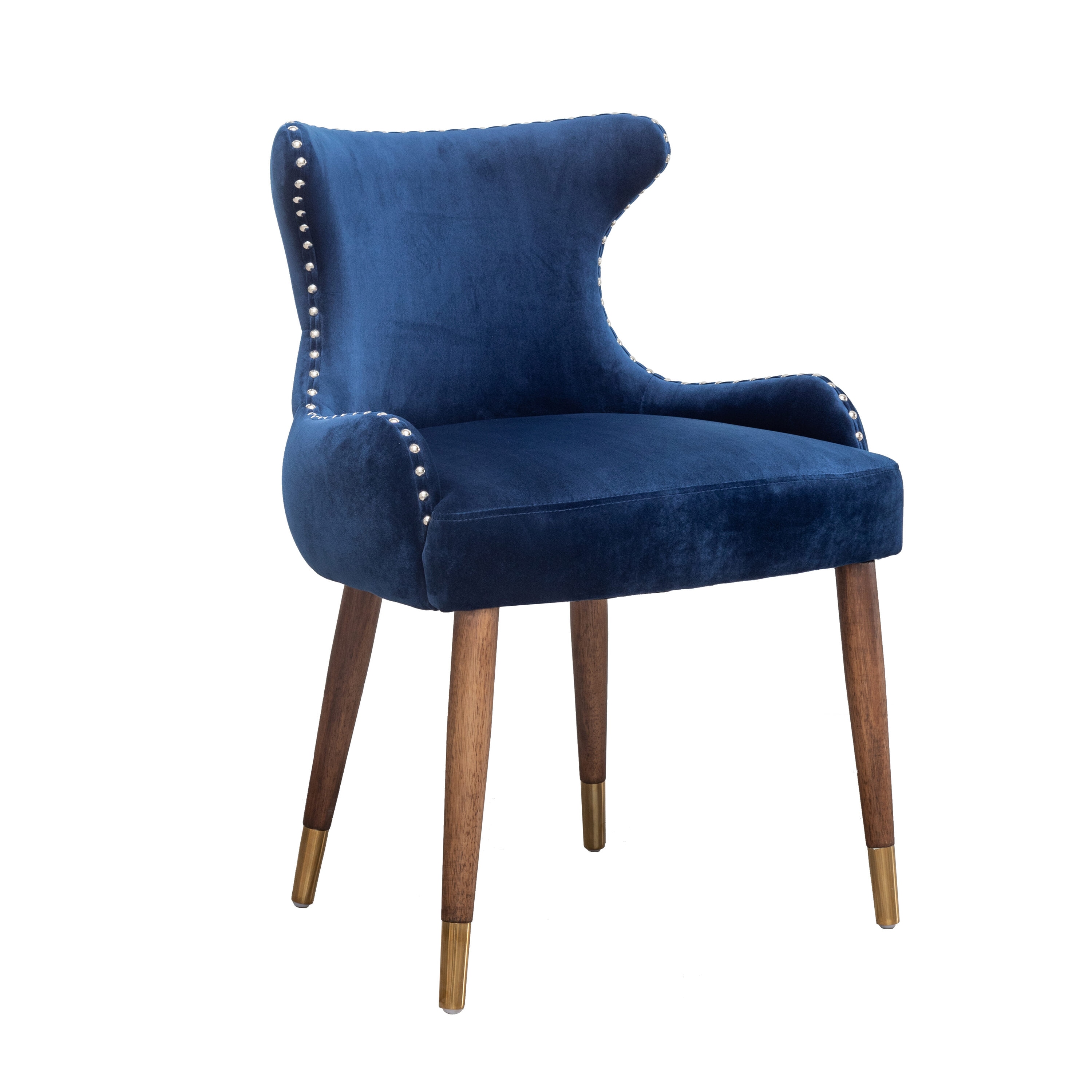 Roundhill Furniture - Lindale 23-in W Modern Blue Velvet Accent Chair