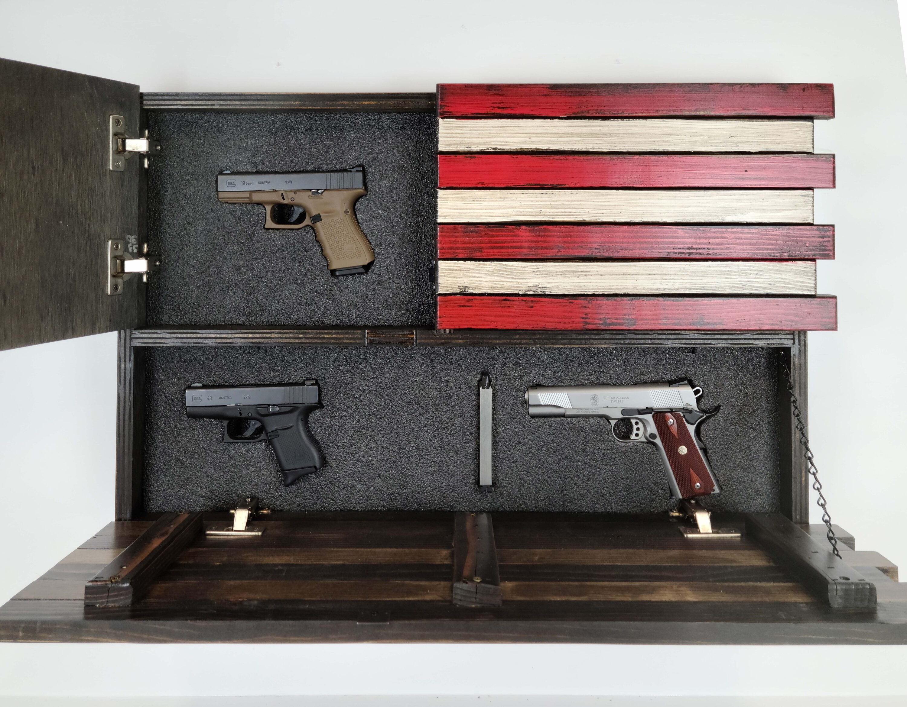 OSHOME American Furniture Classics Model SMALL2COMP Small American Flag Wall Hanging Gun Concealment with Two Secret Compartments SMALL2COMP Sansujyuku sansujyuku.com