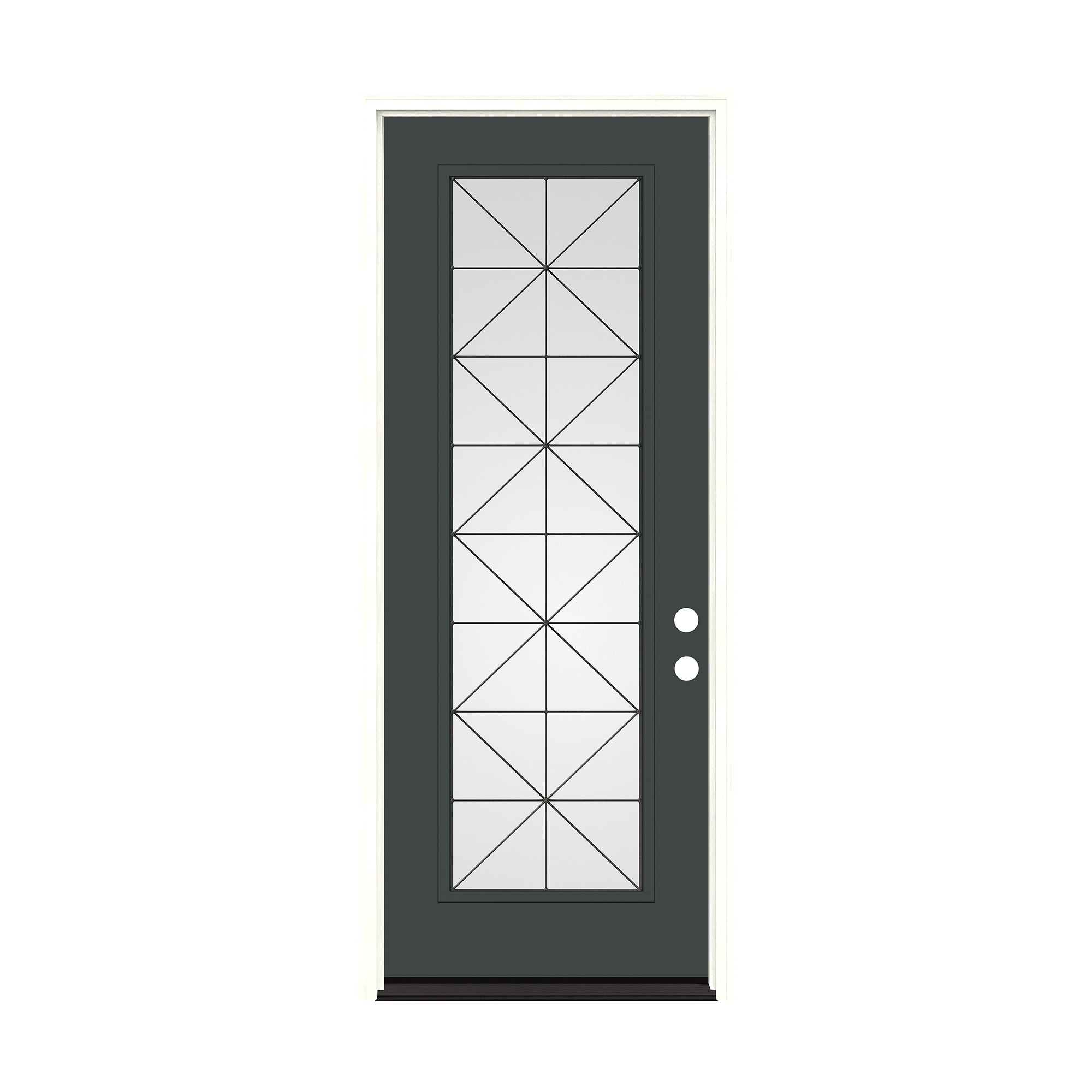 Therma-Tru CALIX 36-in x 96-in Fiberglass Full Lite Prehung Front Door with Brickmould Insulating Core