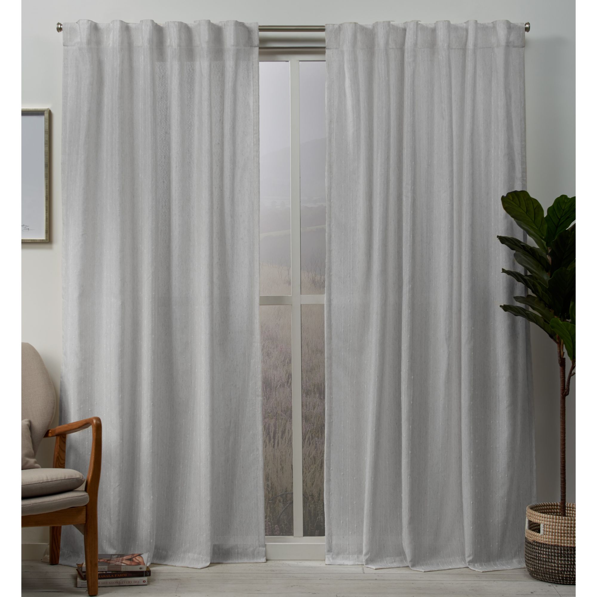 Exclusive Home EH8362-02 2-84H 84-in Dove grey Light filtering Back tab Curtain panel pair