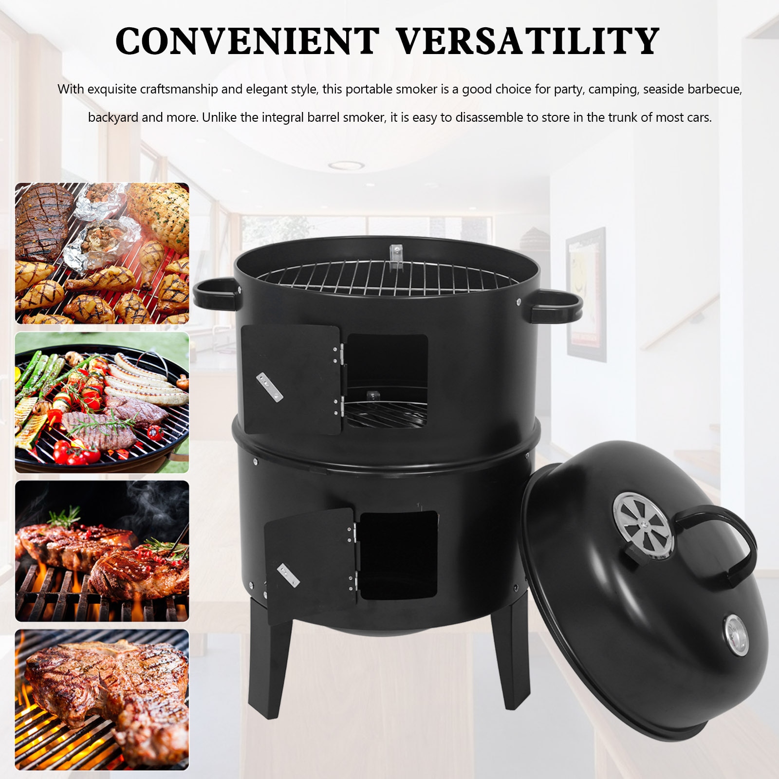 Topteng H054-A004 Charcoal-Smokers - View #6