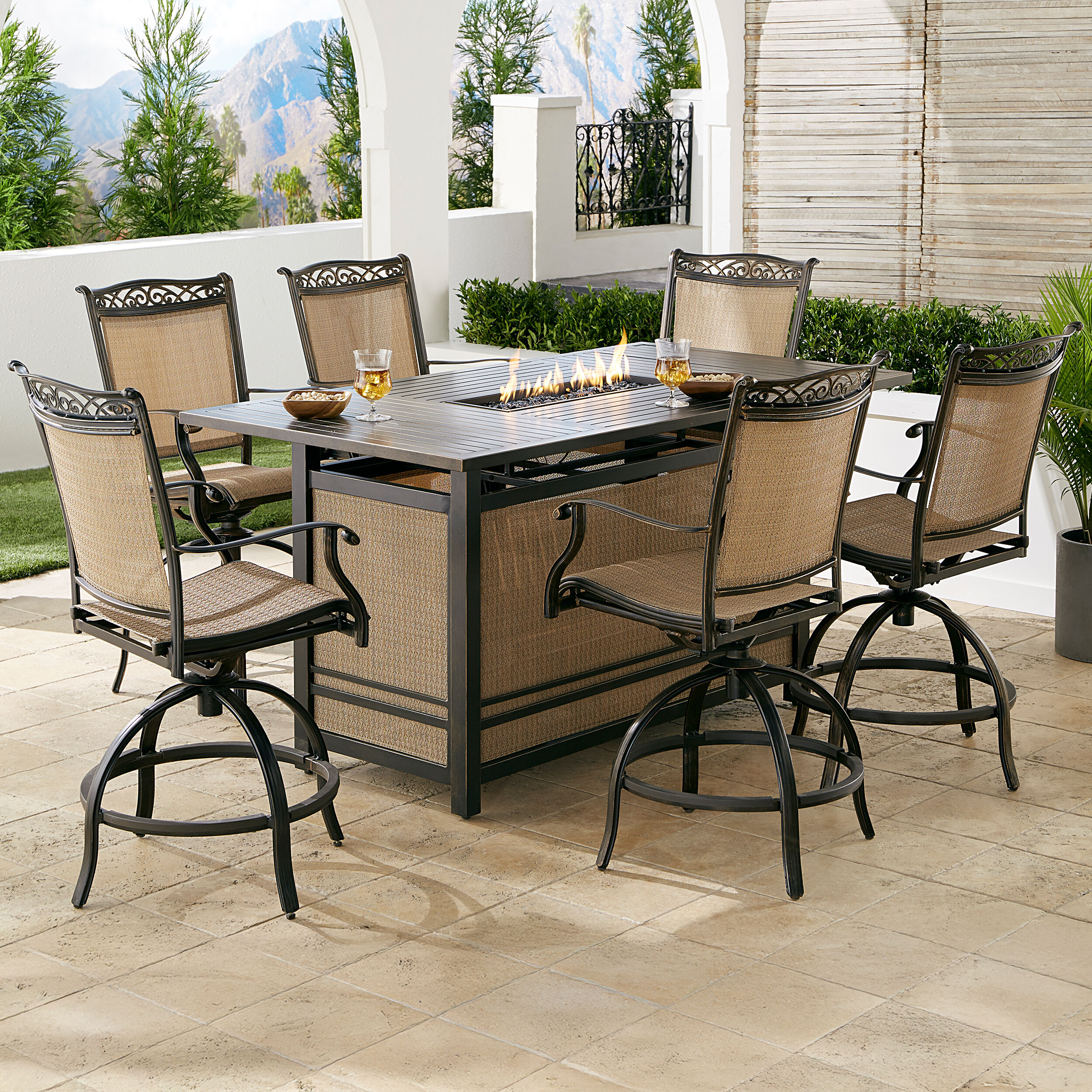 ZOTORUN Bistro Set 3 Piece Rustproof Cast Aluminum Patio Furniture Sets