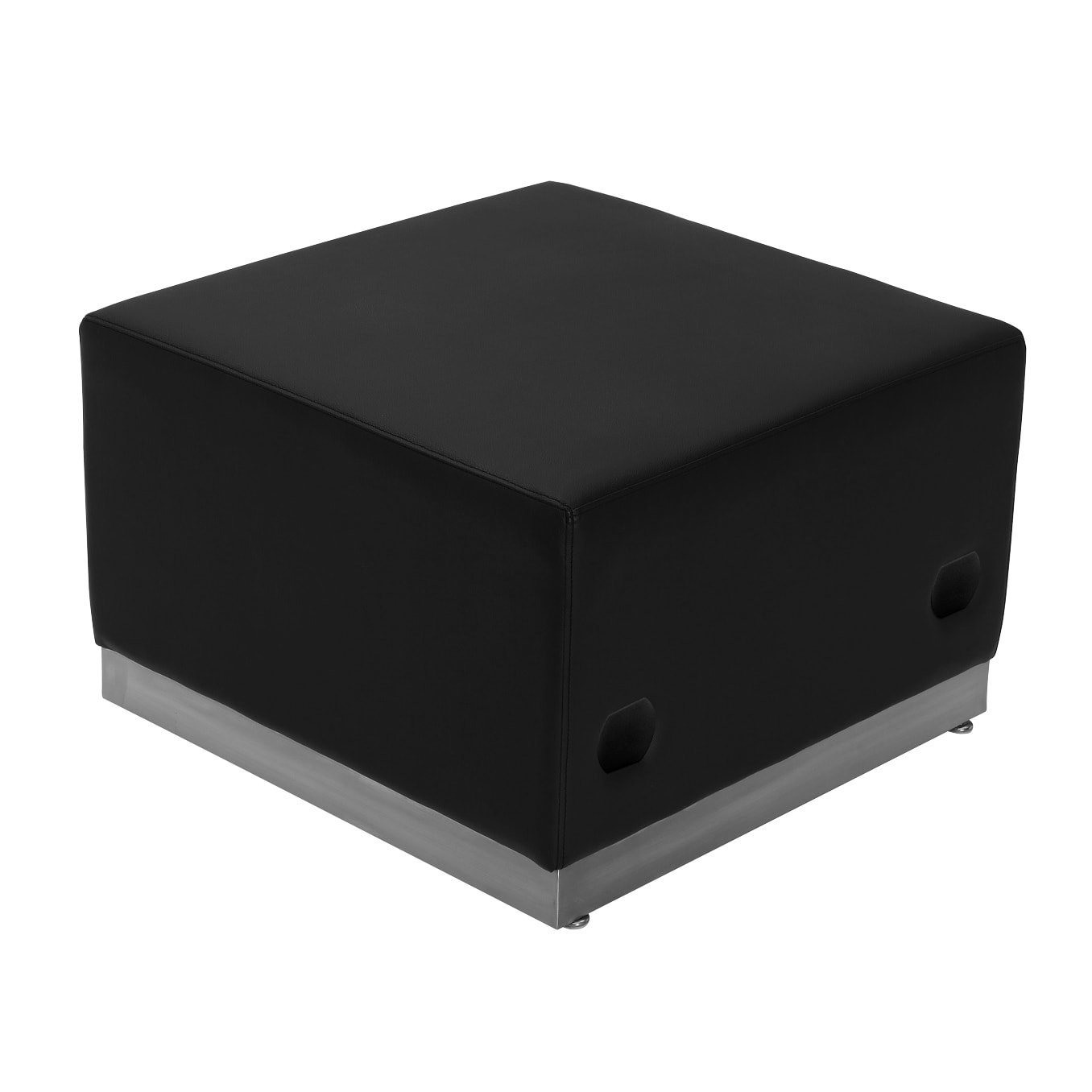 Flash Furniture 847254076128 HERCULES Alon Series Modern Black Faux leather Ottoman