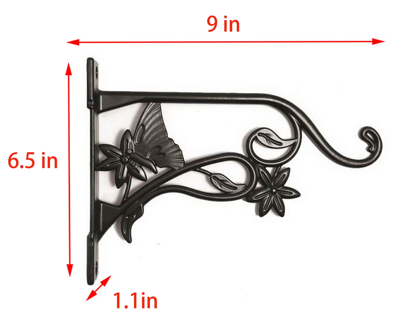 Style Selections 9-in Black Aluminum Plant Hook(s) in the Plant Hooks  department at