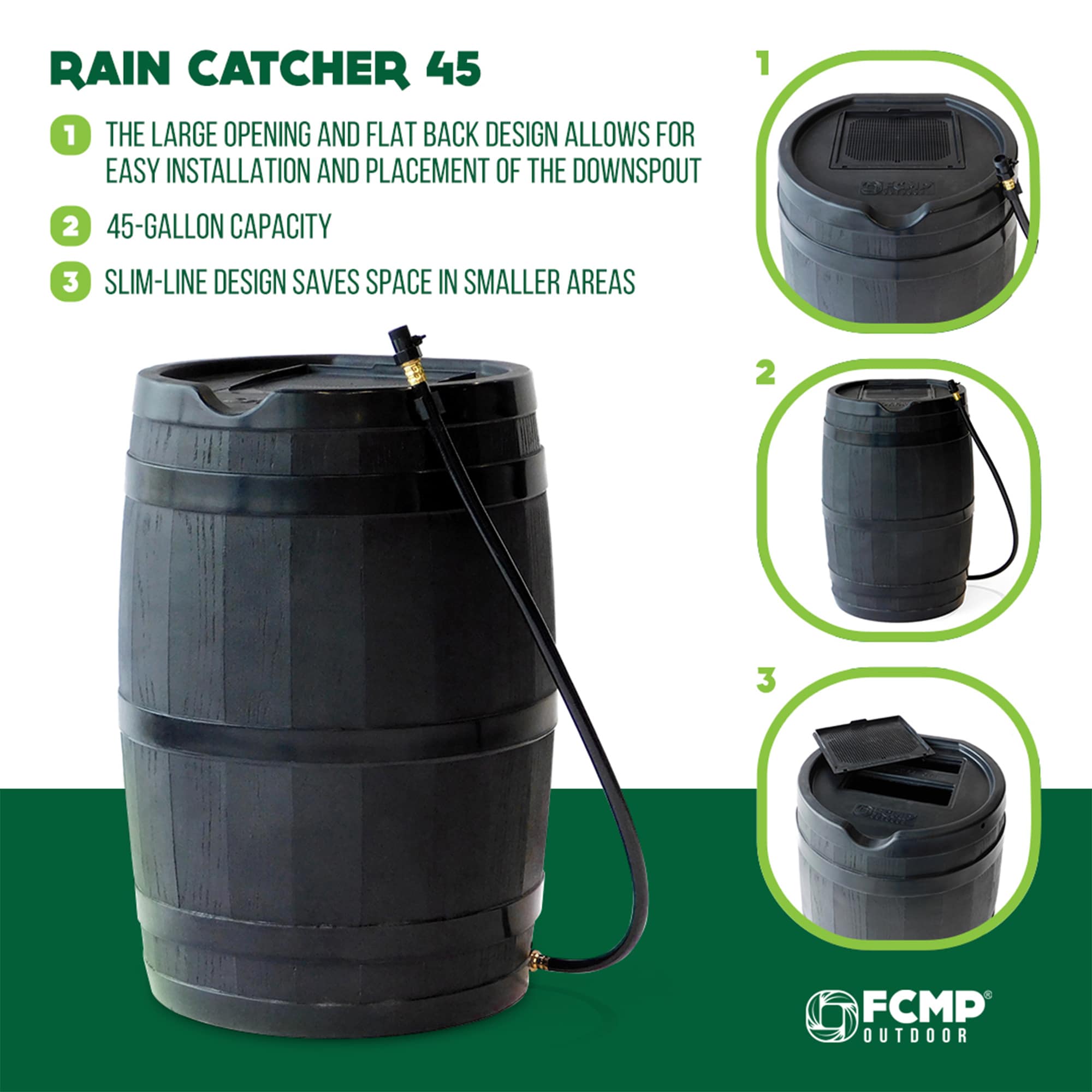 FCMP Outdoor RC45-BLK Rain-Barrels - View #2