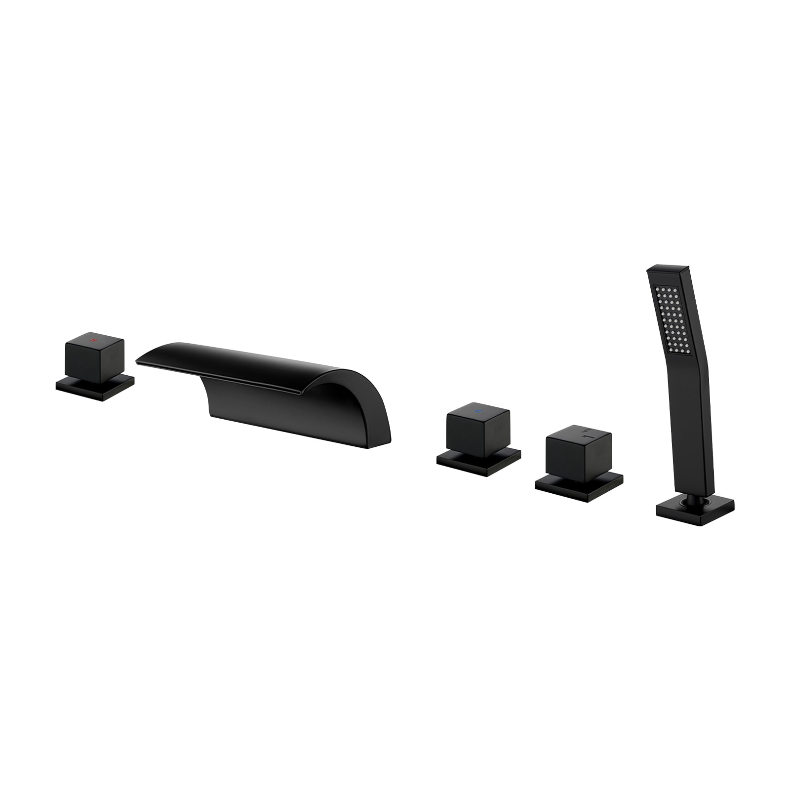 Cobbe Black Widespread 3-handle Low-arc Residential Handle Bathroom Sink Faucet