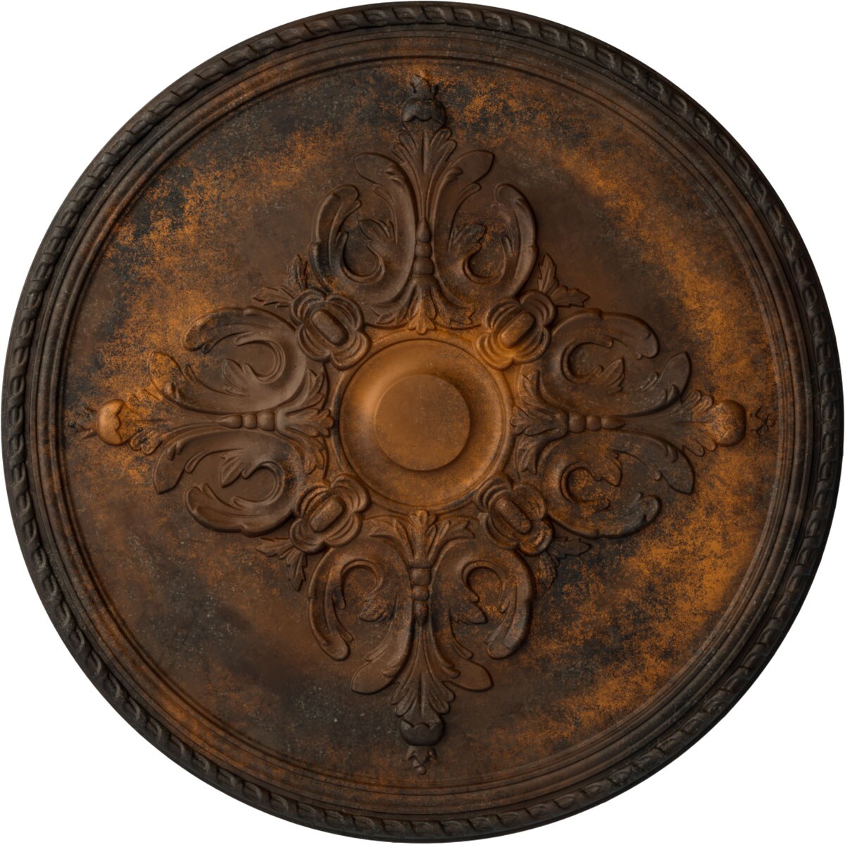 Ekena Millwork CM40MIRUS Milton 40.625-in W x 40.625-in L Painted Rust Polyurethane Whole Ceiling Medallion
