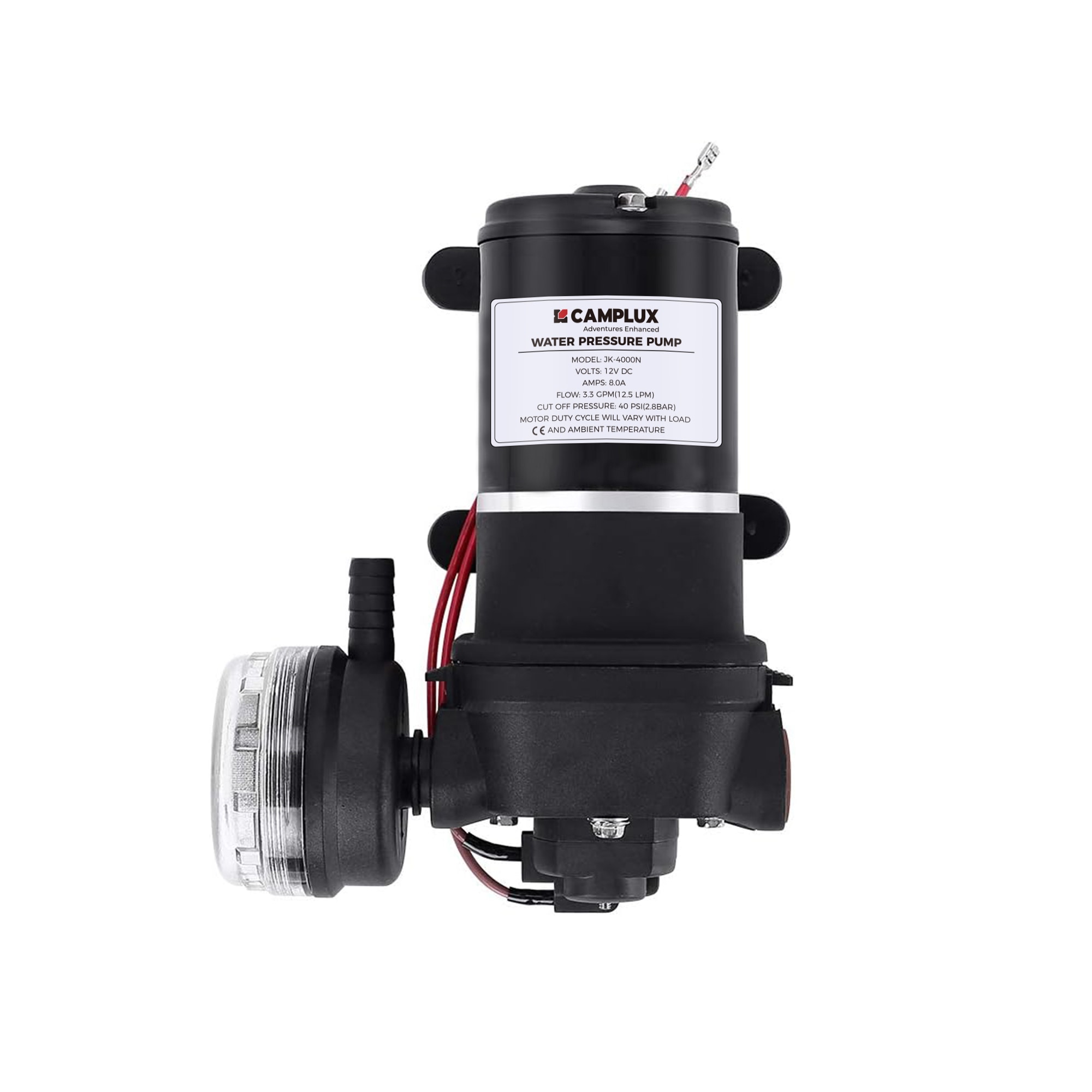 Camplux JK-4000 6/1000-HP 12 -Volt 3.3-Gallon Plastic Water diaphragm pump