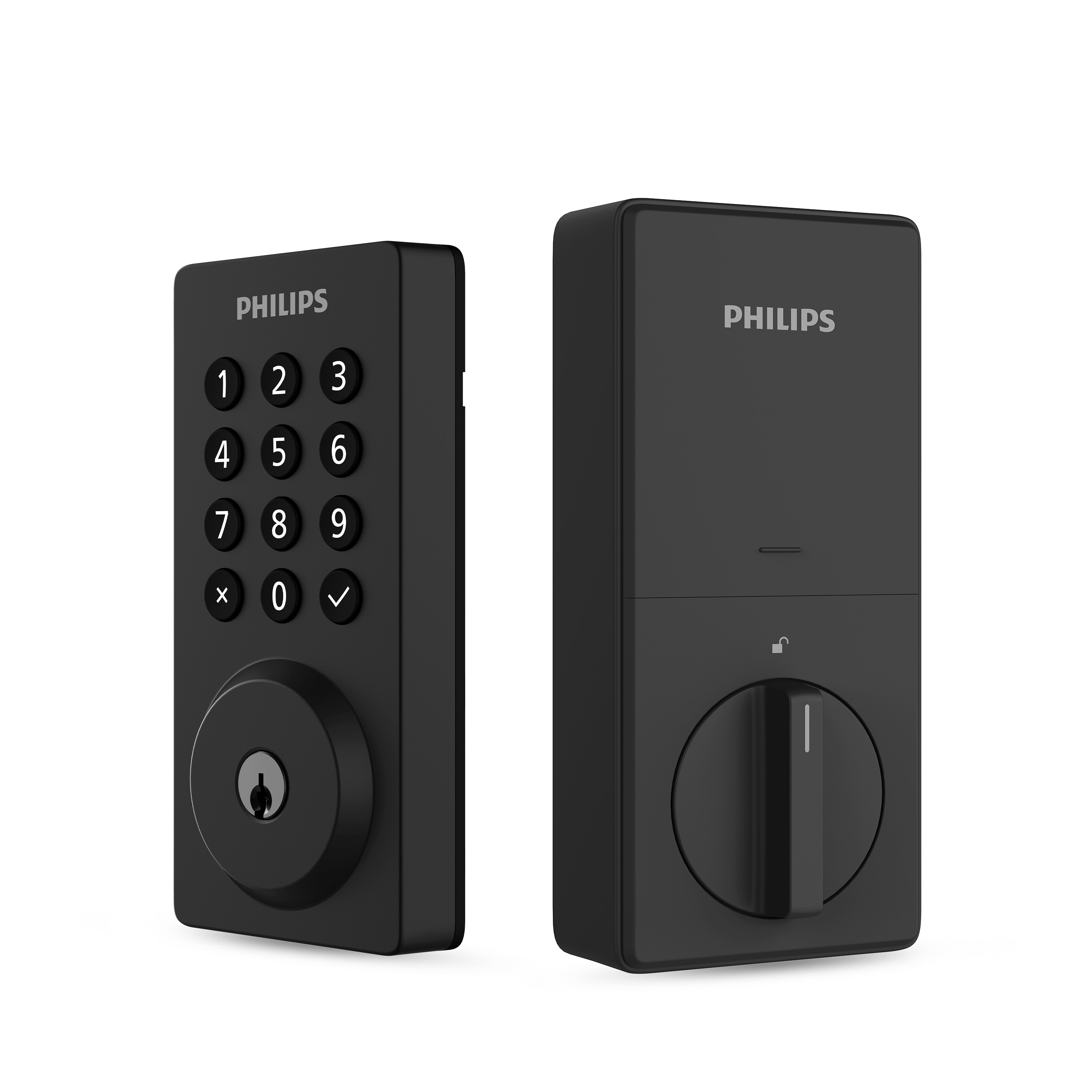Philips DDLOM1042X-15HW-MB 1000 1000 Series Matte Black Smart Wi-Fi and Bluetooth Keypad Electronic Deadbolt Lock