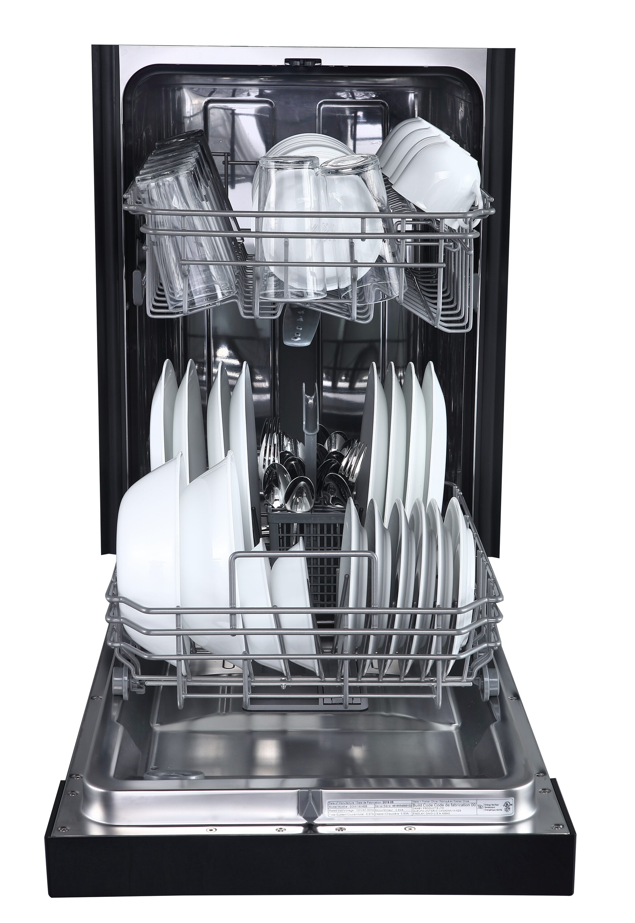 Danby 18 Wide Built-in Dishwasher in White - DDW1804EW
