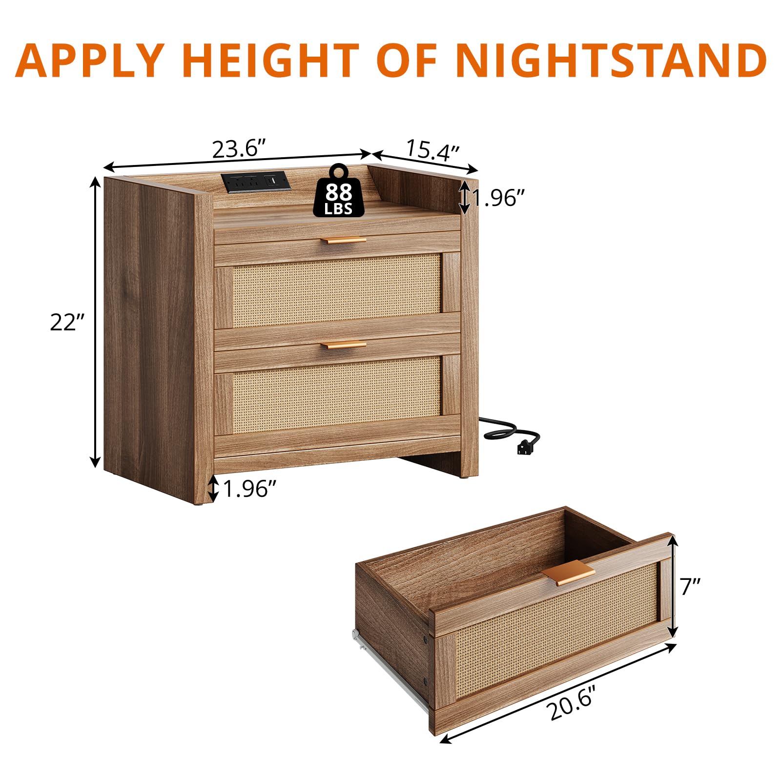 Letaya HYX-PHO-33CWSJEQ nightstands - View #3